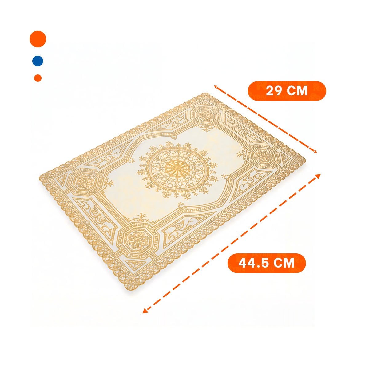 PACK6 PROTECTOR ELEGANTE DORADO CON MOTIVO MANDALA PARA DECORACIÓN FESTIVA Y+PAPEL REGALO - 4