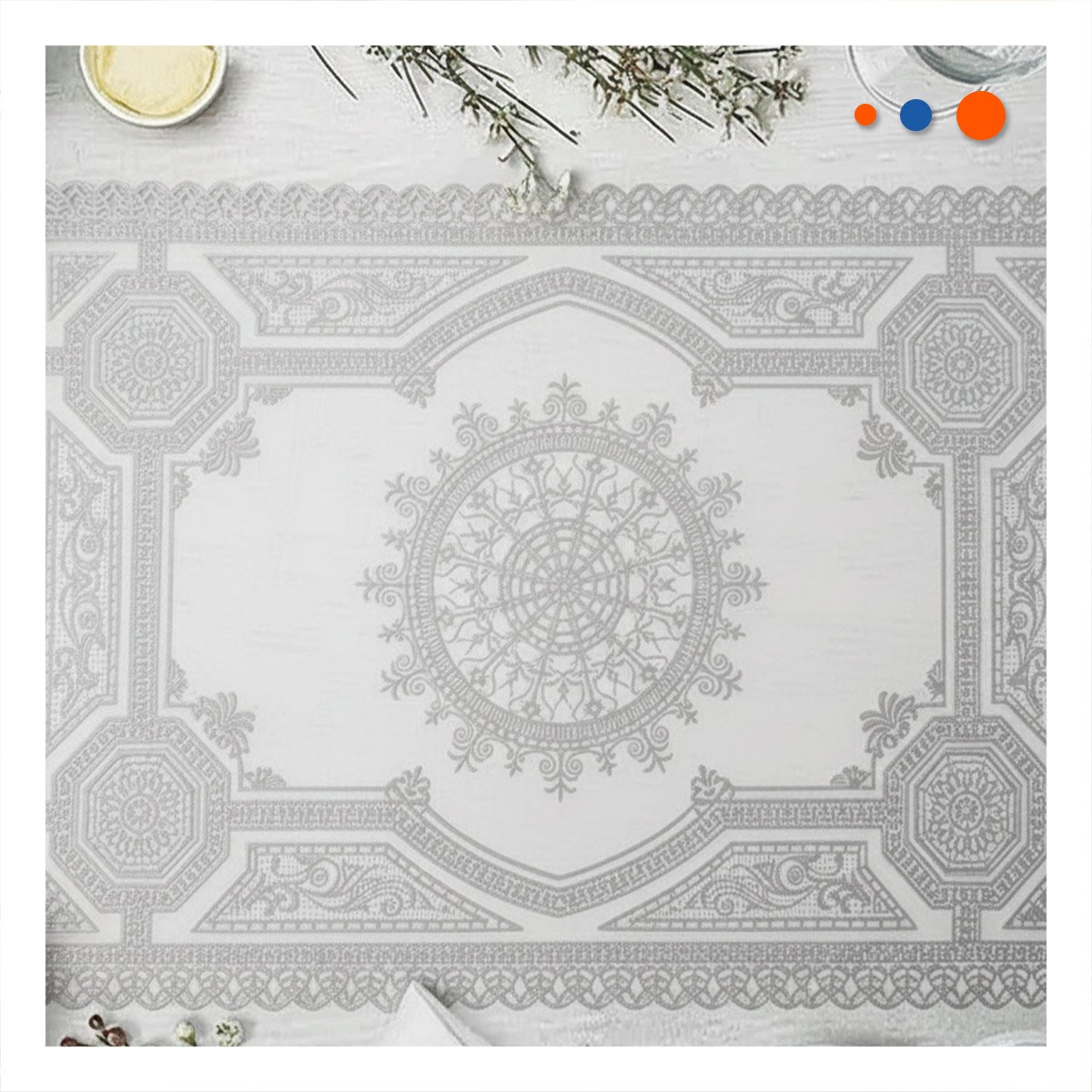 PACK6 PROTECTOR DECORATIVO PLATEADO CON DISEÑO MANDALA PARA CELEBRACION - 5