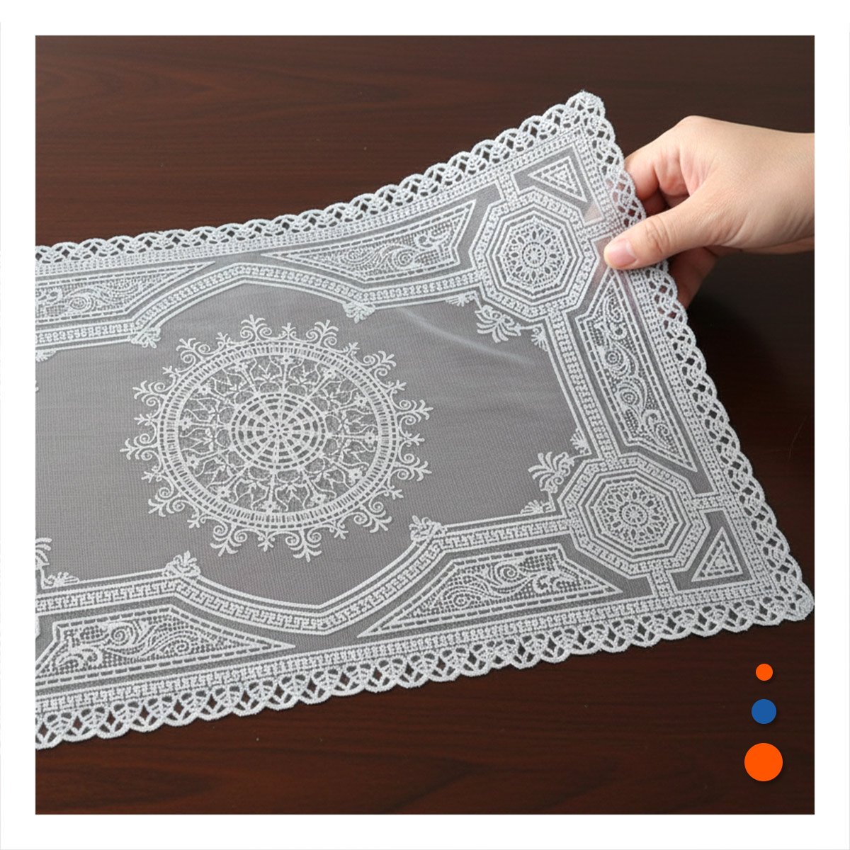 PACK12 TAPETE DECORATIVO PLATEADO CON ENCAJE MANDALA PARA HOGAR MODERNO Y+REGALO STICKER - 5
