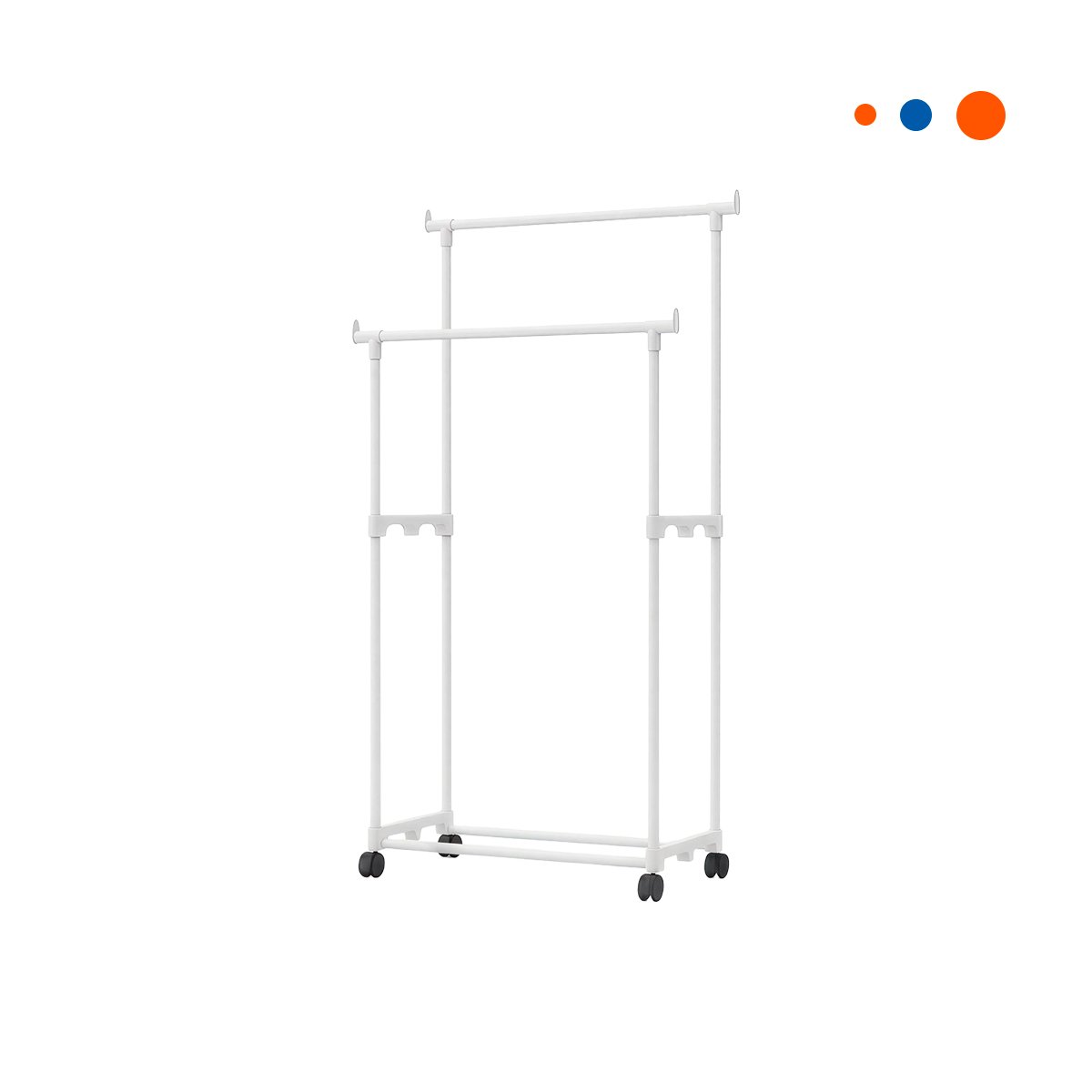 PACK12 EXPOSITOR COLGADOR DOBLE DE ROPA BLANCO MODERNO Y VERSATIL PARA HOGAR Y+REGALO STICKER - 2