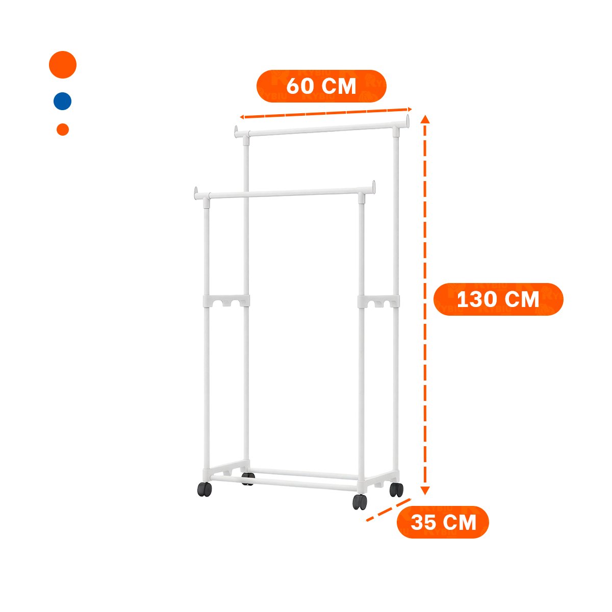 PACK12 EXPOSITOR COLGADOR DOBLE DE ROPA BLANCO MODERNO Y VERSATIL PARA HOGAR Y+REGALO STICKER - 4