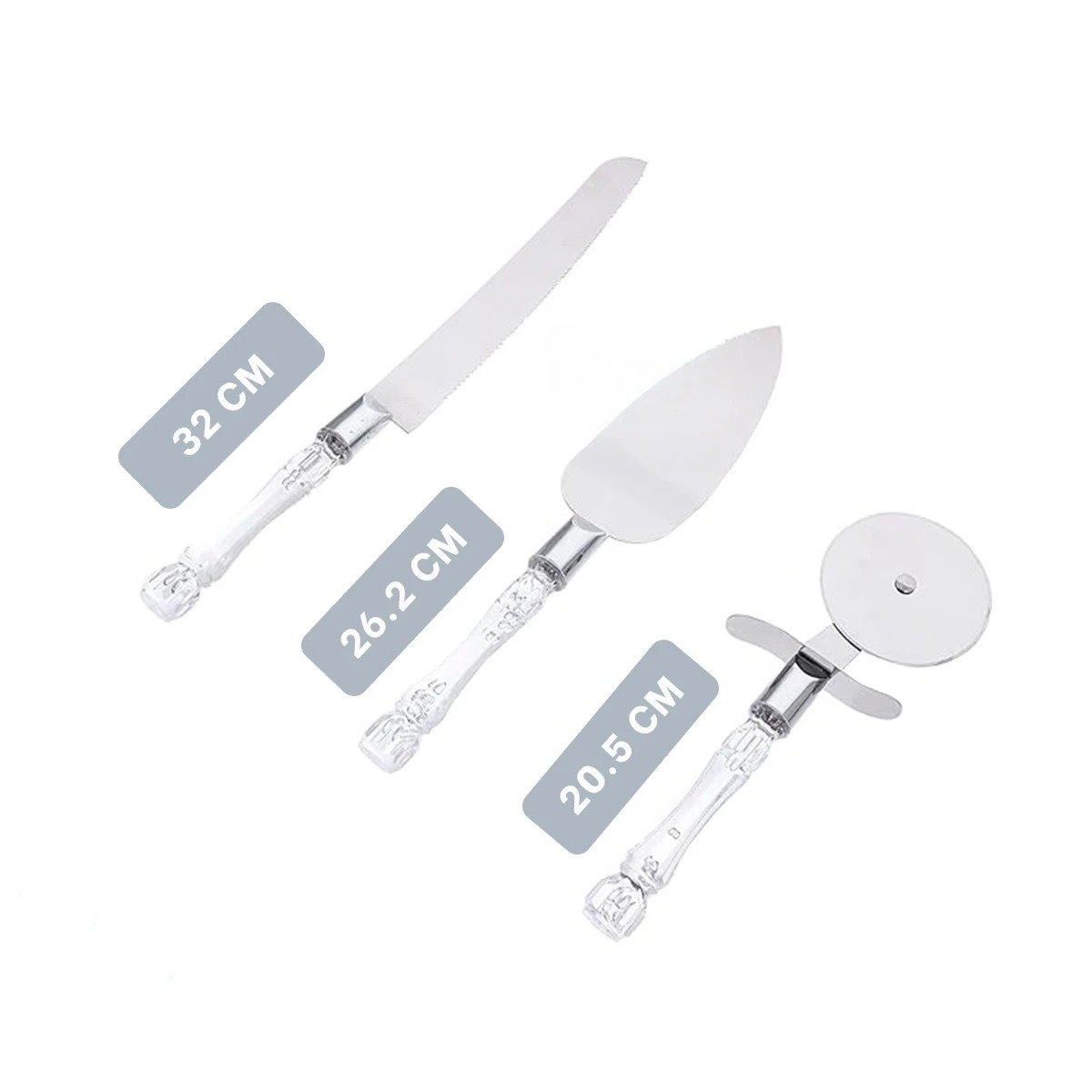 PACK12 ACCESORIOS 3 PIEZAS CUCHILLO ESPATULA CORTADOR MANGO ACRILICO CORTES PRECISO - 4