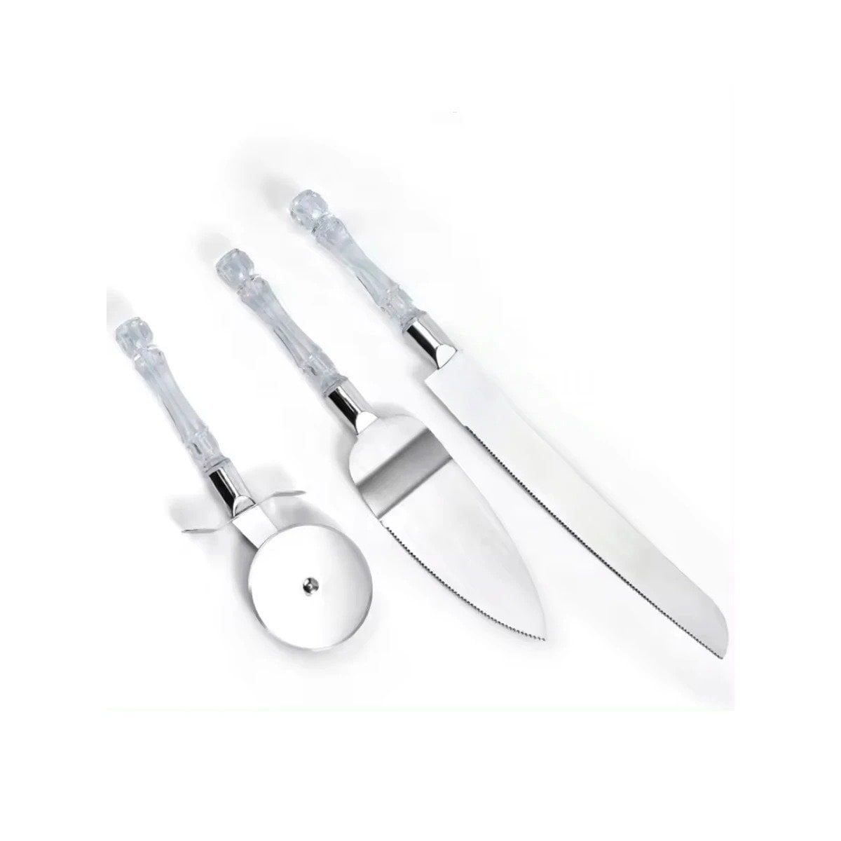 PACK6 ACCESORIOS 3 PIEZAS CUCHILLO ESPATULA CORTADOR MANGO ACRILICO RAPIDA Y+REGALO STICKER - 2