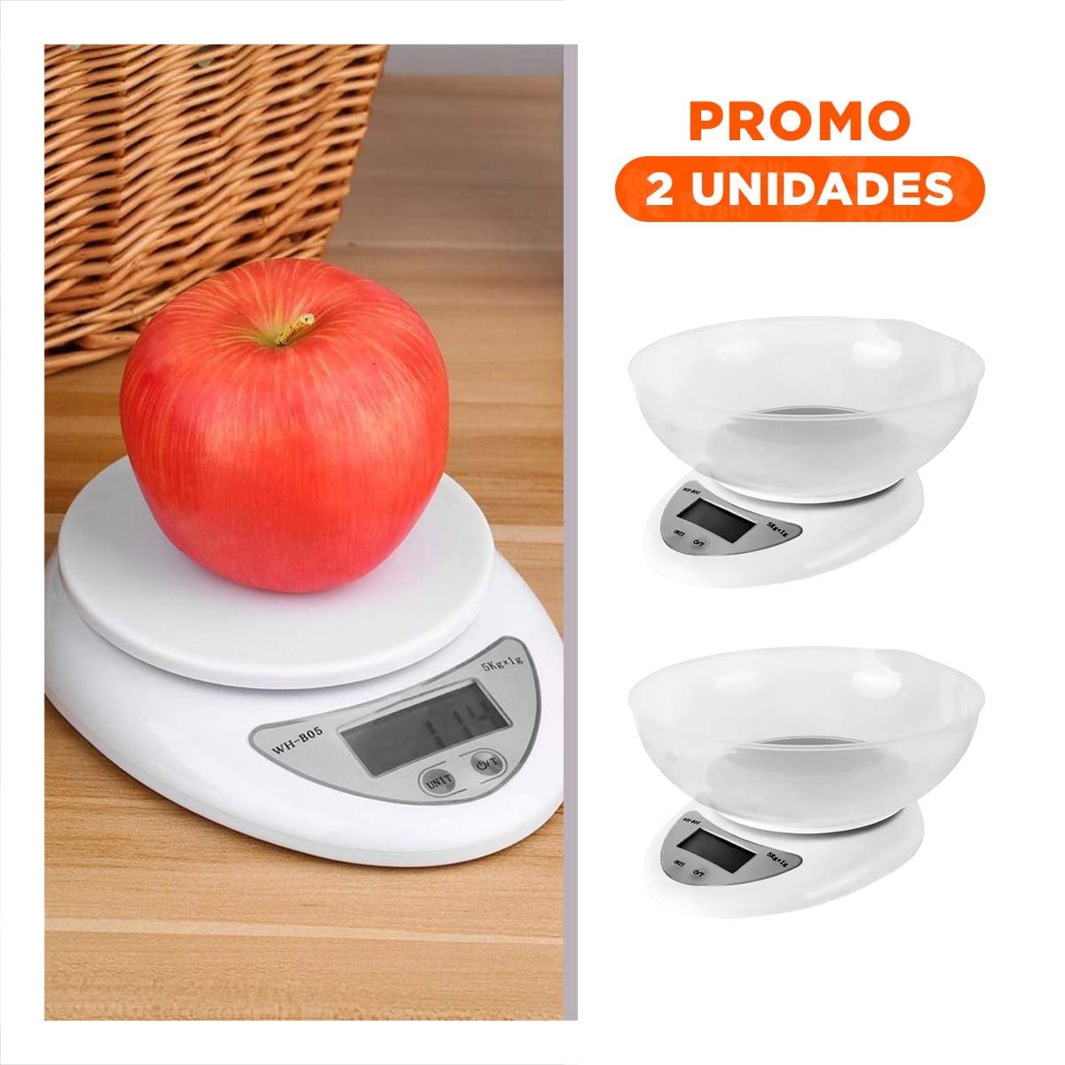 PACK2 EQUIPO DIGITAL DE COCINA CON FUNCION TARA Y DISPLAY LCD INTEGRADO Y+REGALO STICKER - 1