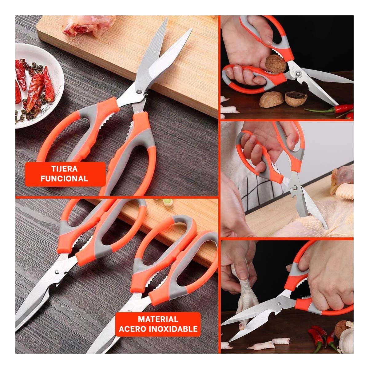 TIJERA DE COCINA MULTIFUNCIONAL 3 EN 1 ABRIDOR DE BOTELLAS Y CORTADOR Y+POST IT - 2