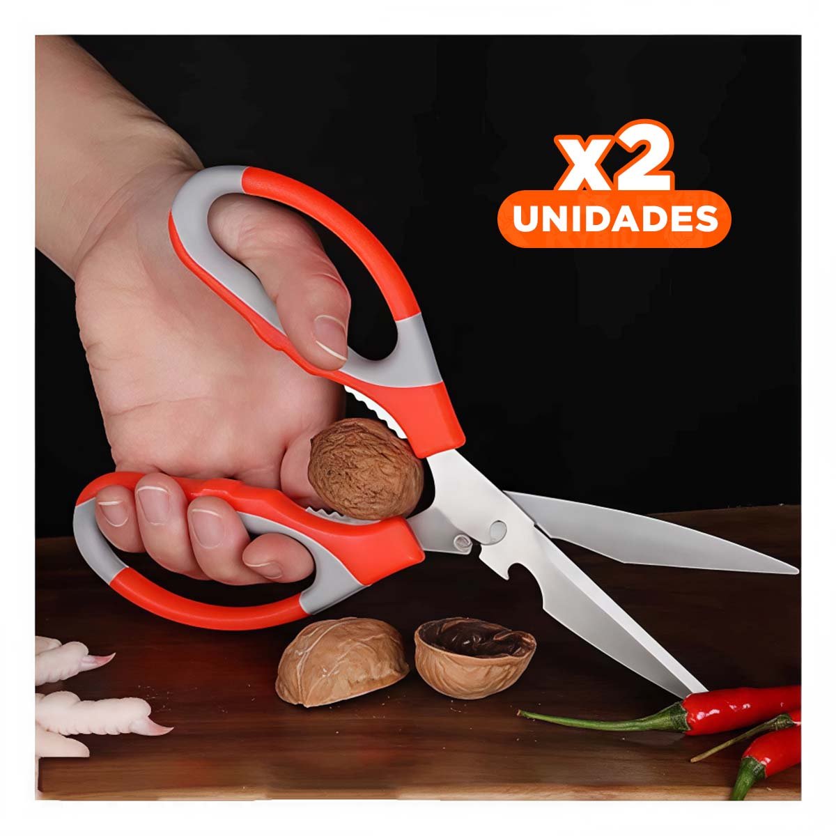 PACK4 UTENSILIO COCINA 3 EN 1 NARANJA ABRIDOR CORTADOR Y DESTAPADOR FACIL Y+REGALO STICKER - 1