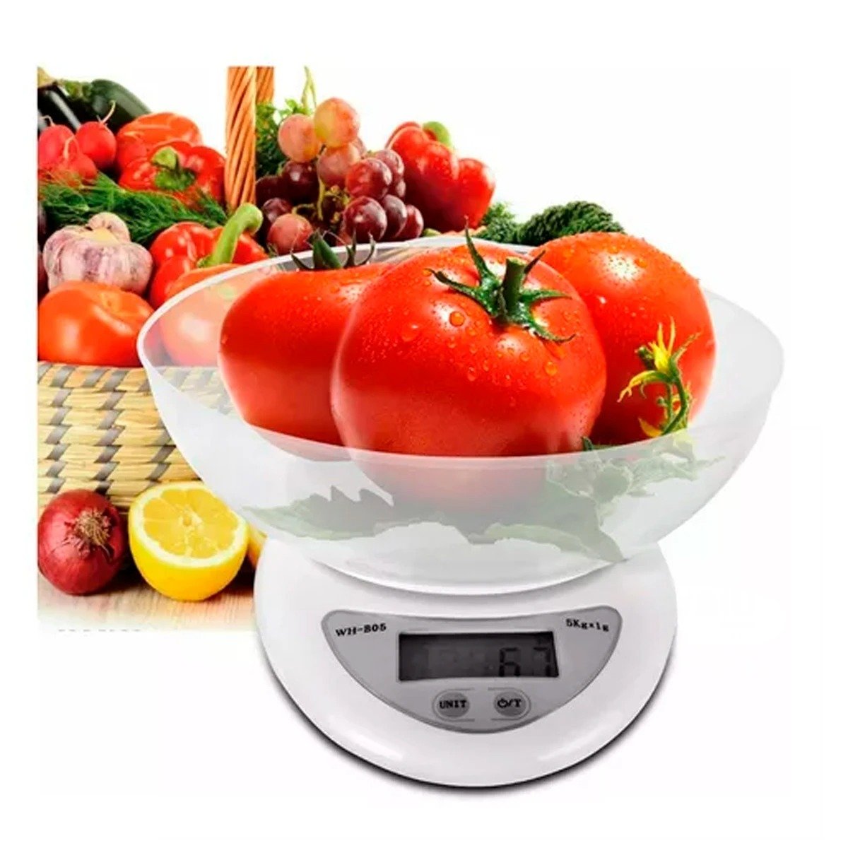BALANZA DIGITAL DE COCINA CON SENSOR DE ALTA PRECISIÓN Y FUNCION TARA Y+PAPEL REGALO - 1