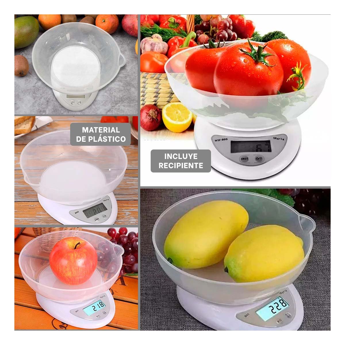 BALANZA DIGITAL DE COCINA CON SENSOR DE ALTA PRECISIÓN Y FUNCION TARA Y+PAPEL REGALO - 3