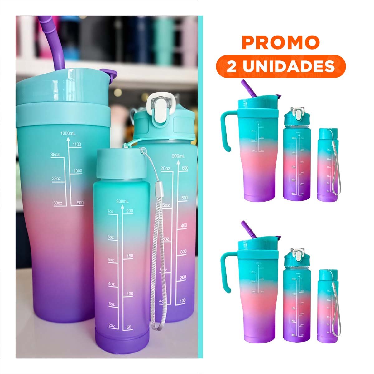 PACK2 SET TRIO TRICOLOR CELESTE ROSADO MORADO FACIL LIMPIAR Y RAPIDO COCINA Y+REGALO STICKER - 1