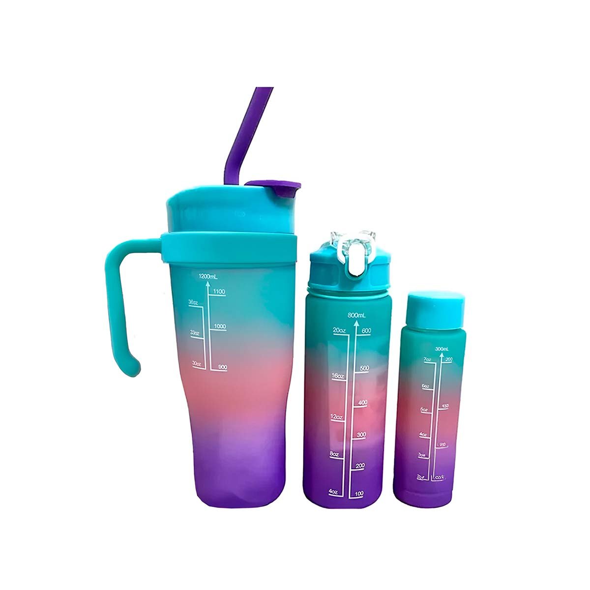 PACK2 SET TRIO TRICOLOR CELESTE ROSADO MORADO FACIL LIMPIAR Y RAPIDO COCINA Y+REGALO STICKER - 2