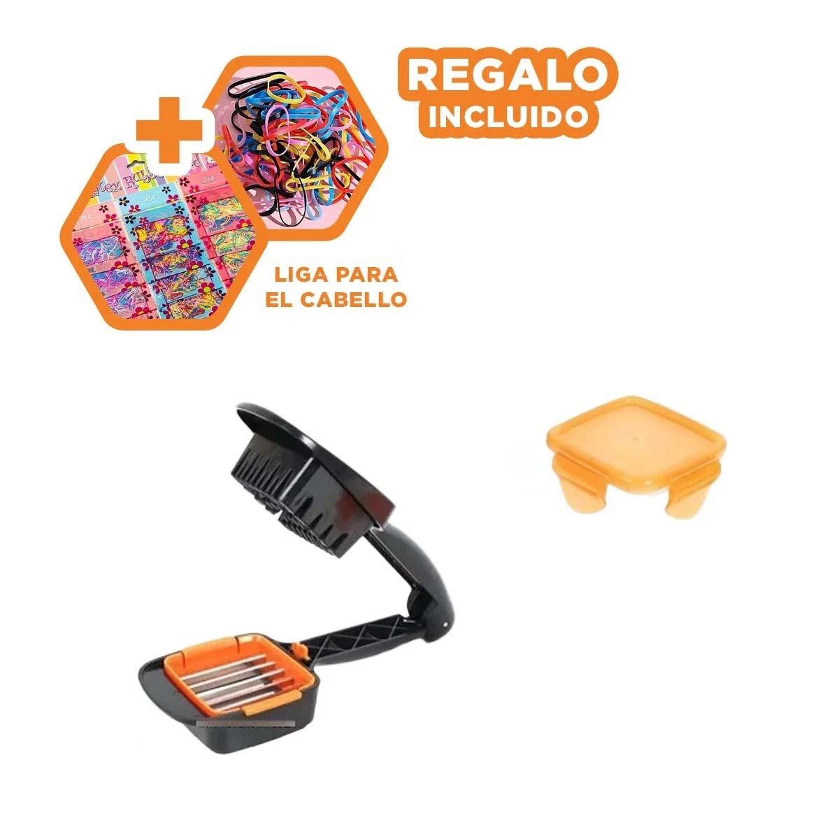 PICADOR MULTIFUNCIONAL DE FRUTAS Y VERDURAS NEGRO Y NARANJA PARA USO DIARIO Y+LIGAS REGALO - 2