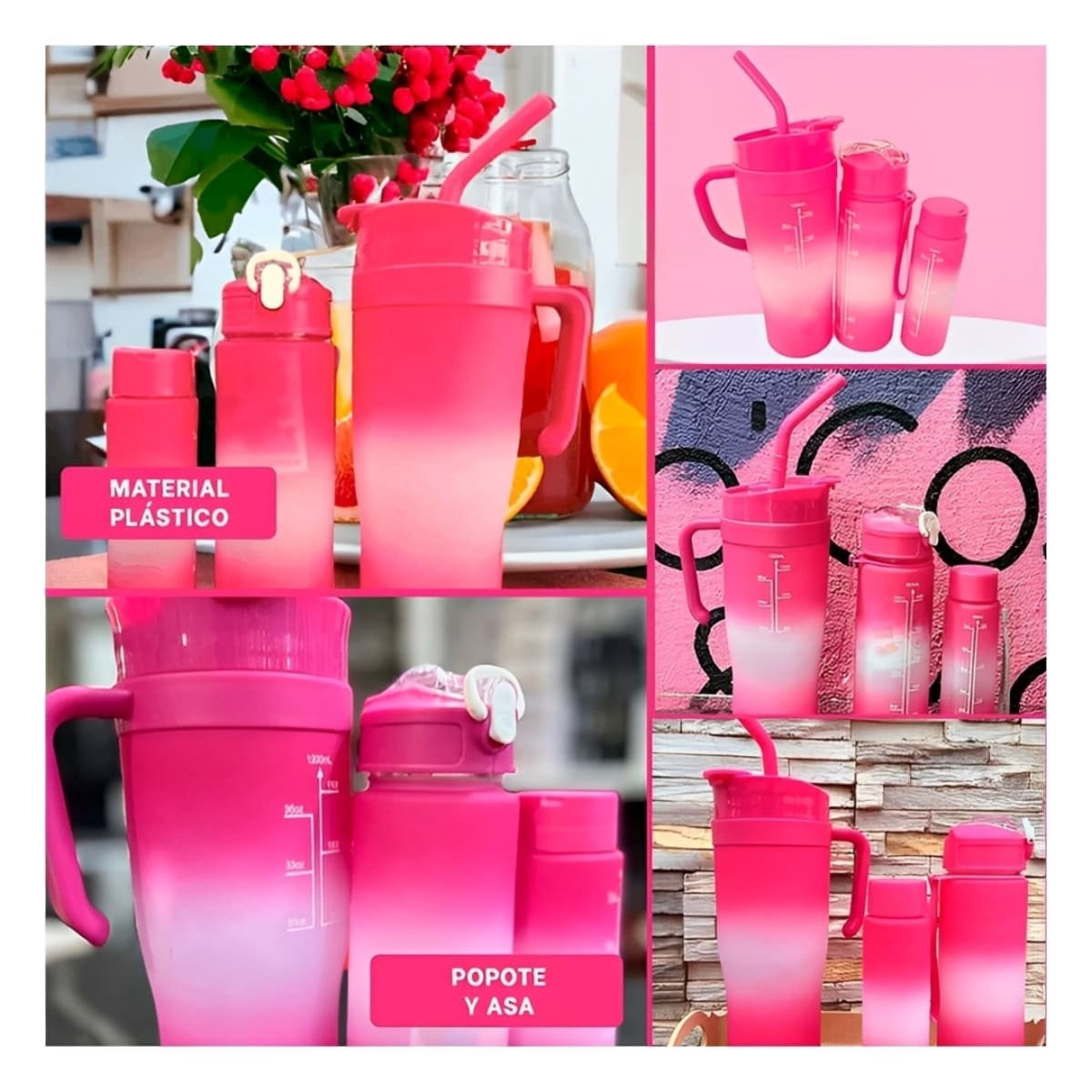 PACK2 SET TRIO TRICOLOR FUCSIA Y BLANCO CAPACIDAD TRIO COMPACTO SEGURO Y+PAPEL REGALO - 3
