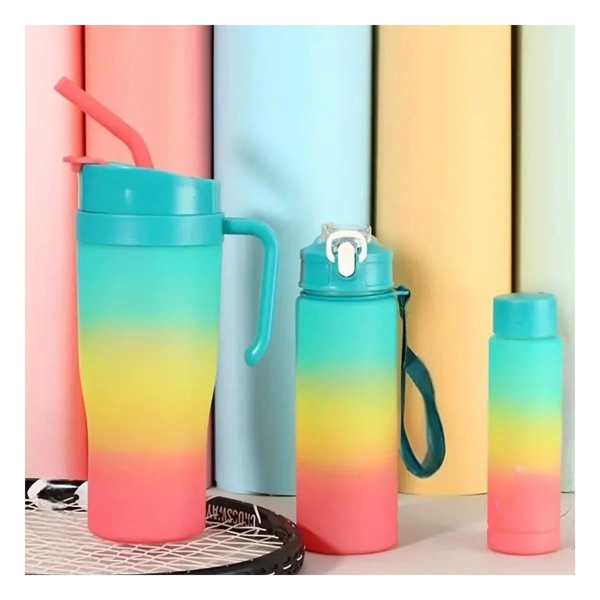 PACK2 SET TRIO TRICOLOR VERDE AMARILLO ROSADO 1200ML 800ML 300ML FACIL USO PRACTICO - 3