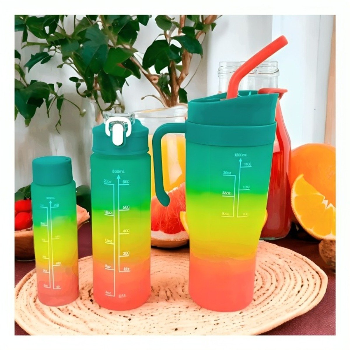 PACK2 SET TRIO TRICOLOR VERDE AMARILLO ROSADO 1200ML 800ML 300ML FACIL USO PRACTICO - 5