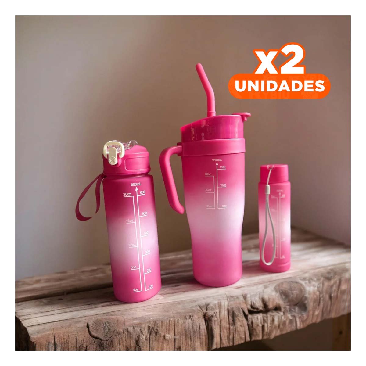 PACK2 SET TRIO TRICOLOR FUCSIA Y BLANCO FACIL DE USAR Y PRACTICO EN HOGAR - 1