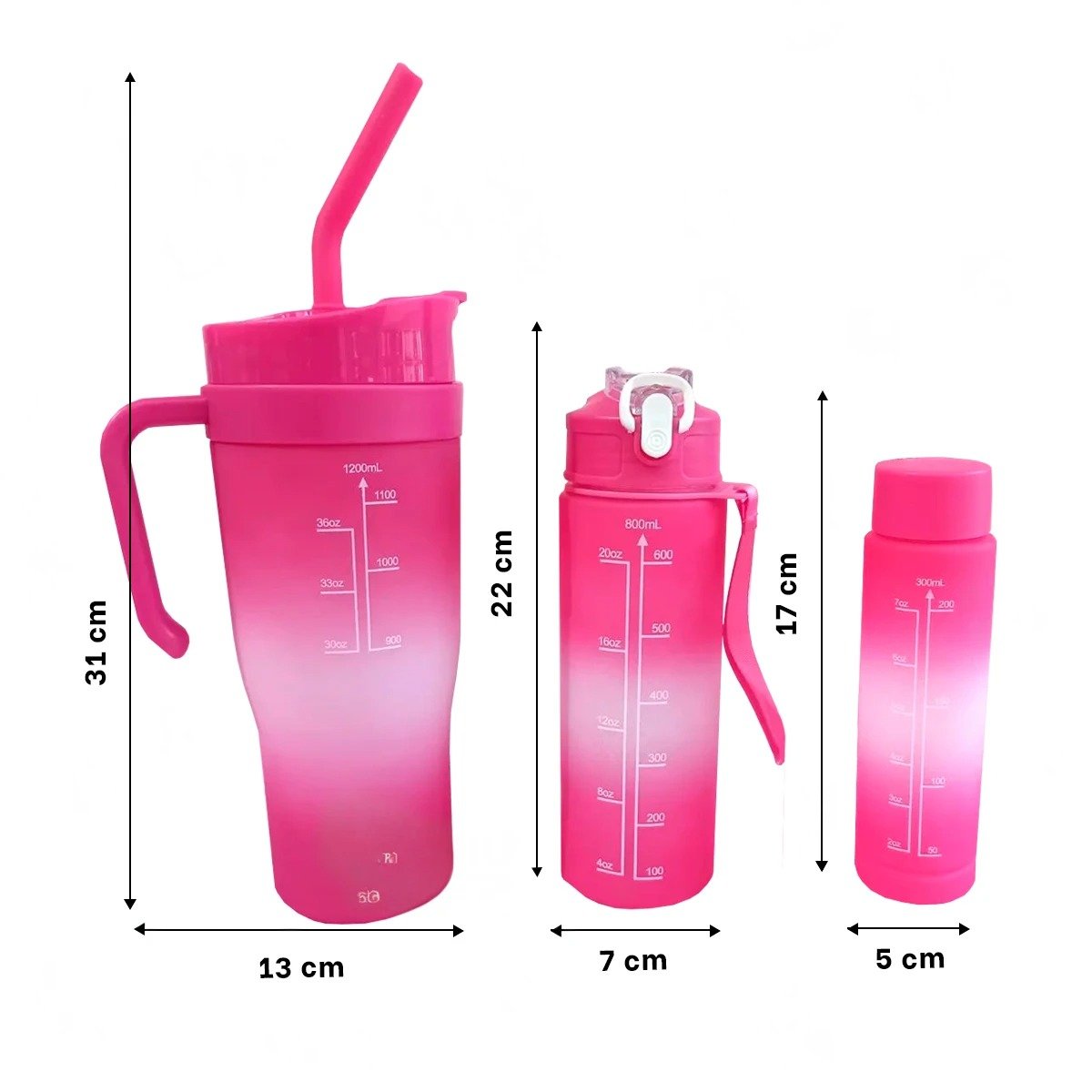PACK2 SET TRIO TRICOLOR FUCSIA Y BLANCO FACIL DE USAR Y PRACTICO EN HOGAR - 4