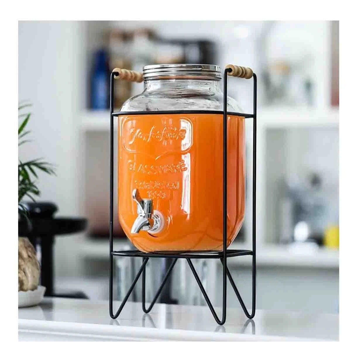 PACK4 RECIPIENTE PARA LÍQUIDO 8L CON BASE METÁLICA DURADERA IDEAL REUNIONES EN CASA - 2