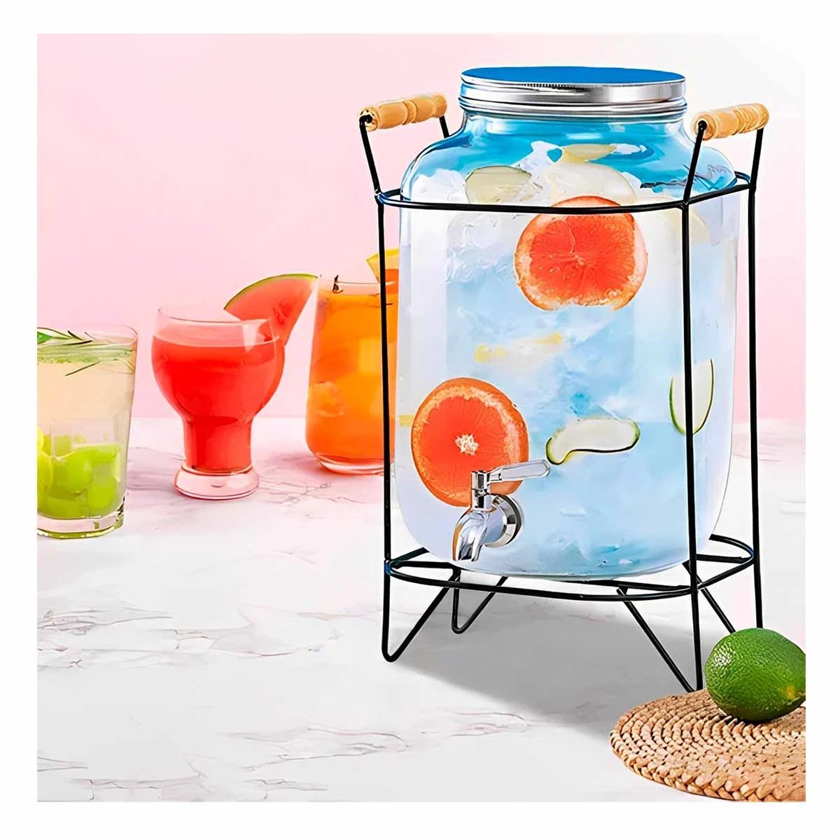BOTELLA PARA LÍQUIDO 8L CON ESTRUCTURA METÁLICA RESISTENTE Y DISEÑO MODERNO Y+REGALO STICKER - 5