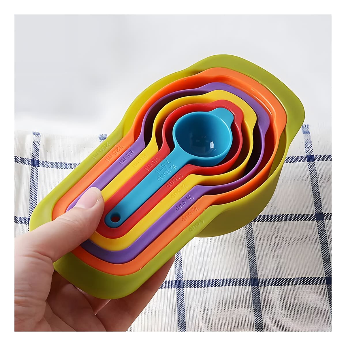 PACK6 UTENSILIO DE 6 TAZAS Y CUCHARAS MEDIDORAS MULTICOLOR CON DISENO SEGURO Y+PAPEL REGALO - 2