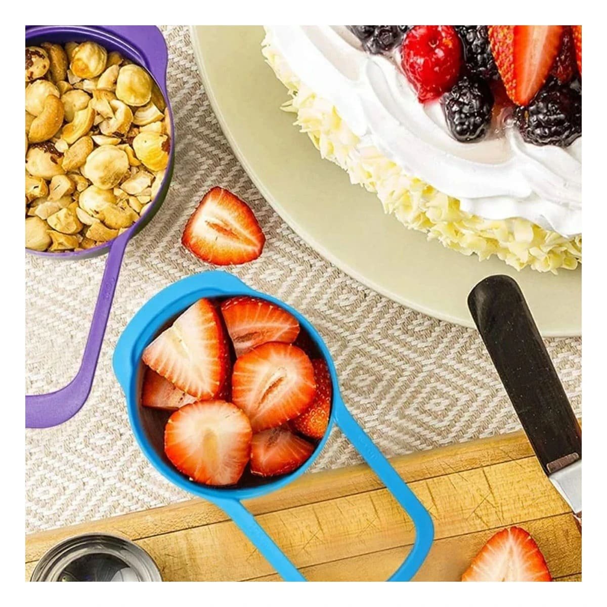 PACK6 UTENSILIO DE 6 TAZAS Y CUCHARAS MEDIDORAS MULTICOLOR CON DISENO SEGURO Y+PAPEL REGALO - 5