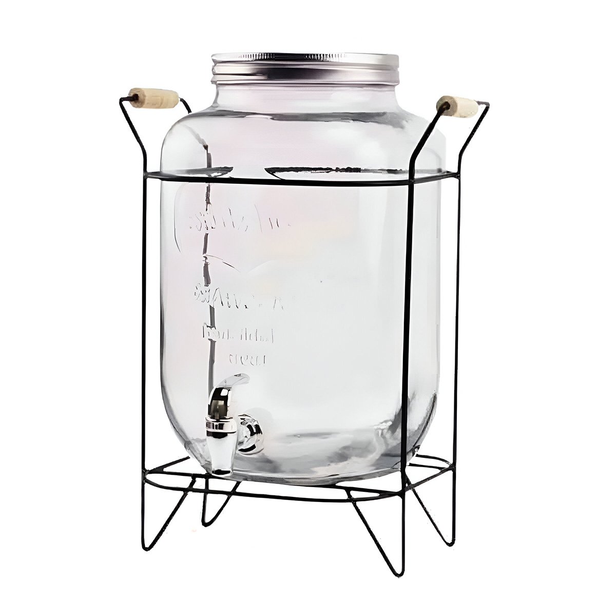 BOTELLA PARA LÍQUIDO 8L CON SOPORTE METÁLICO Y DETALLES TRANSPARENTES Y+LIGAS REGALO - 5
