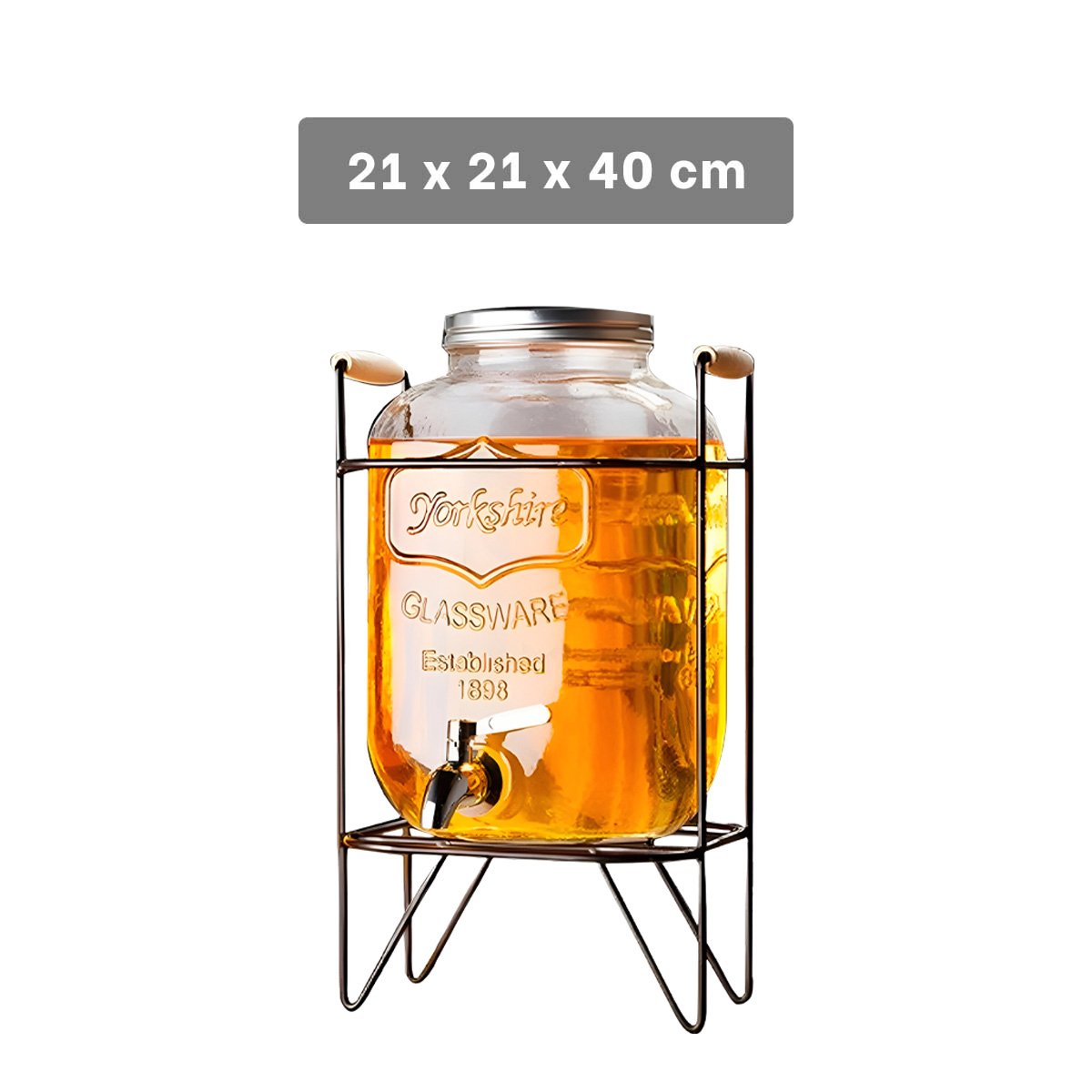 PACK2 RECIPIENTE PARA BEBIDA 8L CON BASE METÁLICA MODERNA Y DETALLES TRANSPARENTES - 4
