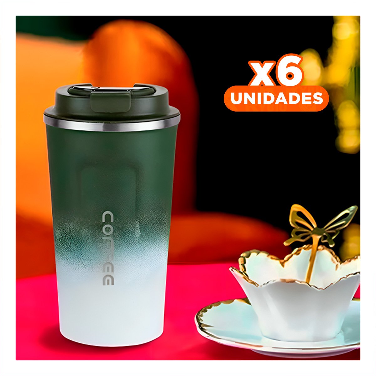 PACK6 RECIPIENTE INTELIGENTE 510ML VERDE CON BLANCO PERFECTO PARA USO DIARI Y+PAPEL REGALO - 1