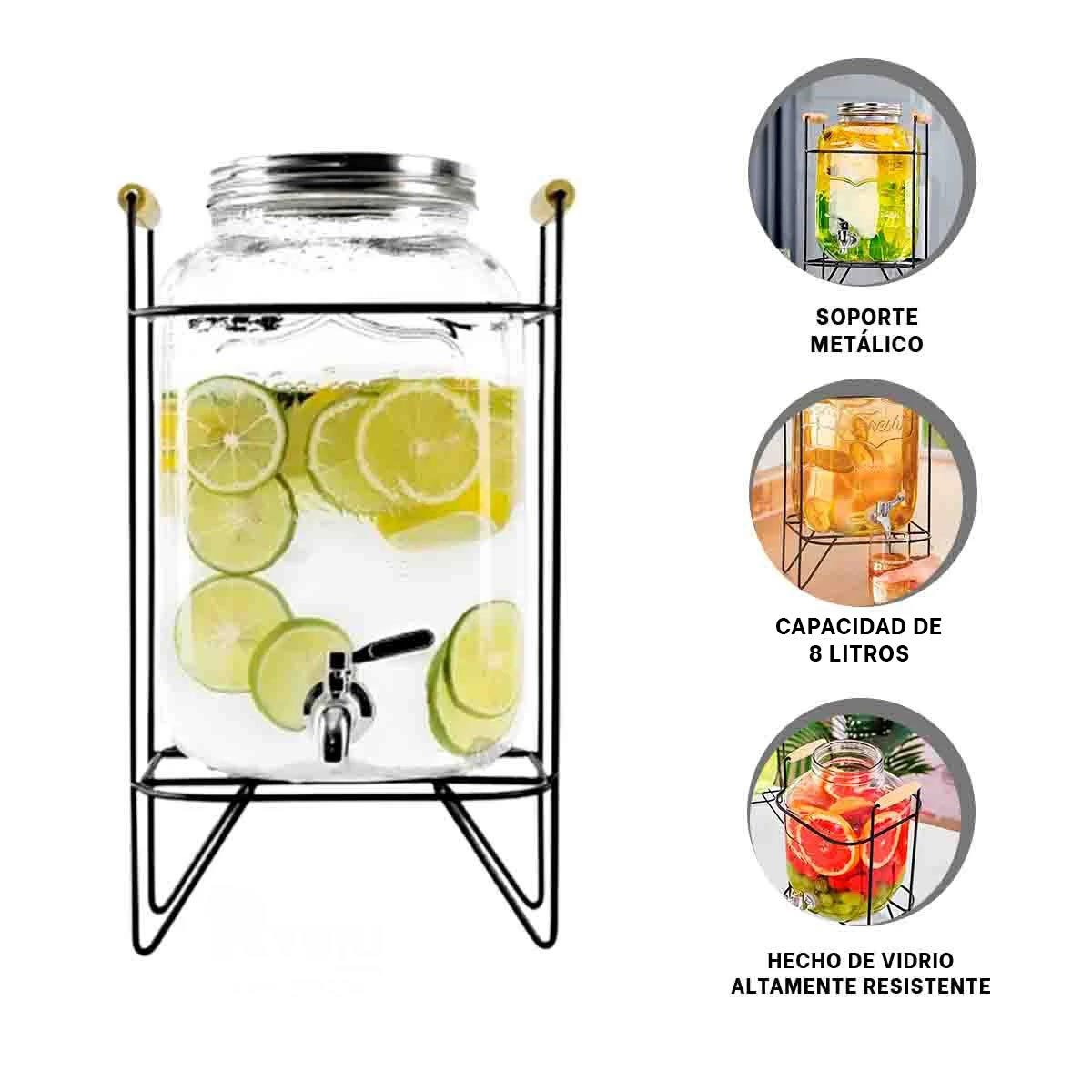 PACK2 RECIPIENTE PARA LÍQUIDO 8L CON ESTRUCTURA METÁLICA REFORZADA Y DETALLES Y+REGALO STICKER - 2