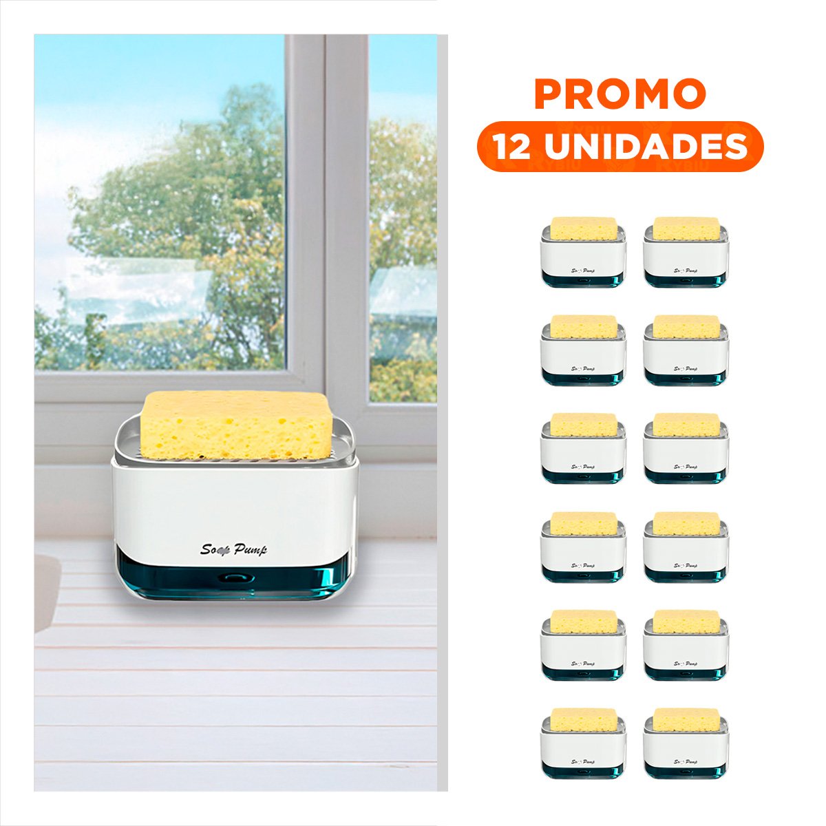 PACK12 ACCESORIO JABÓN LIQUIDO LAVAVAJILLA BLANCO COMPACTO Y PRACTICO - 1
