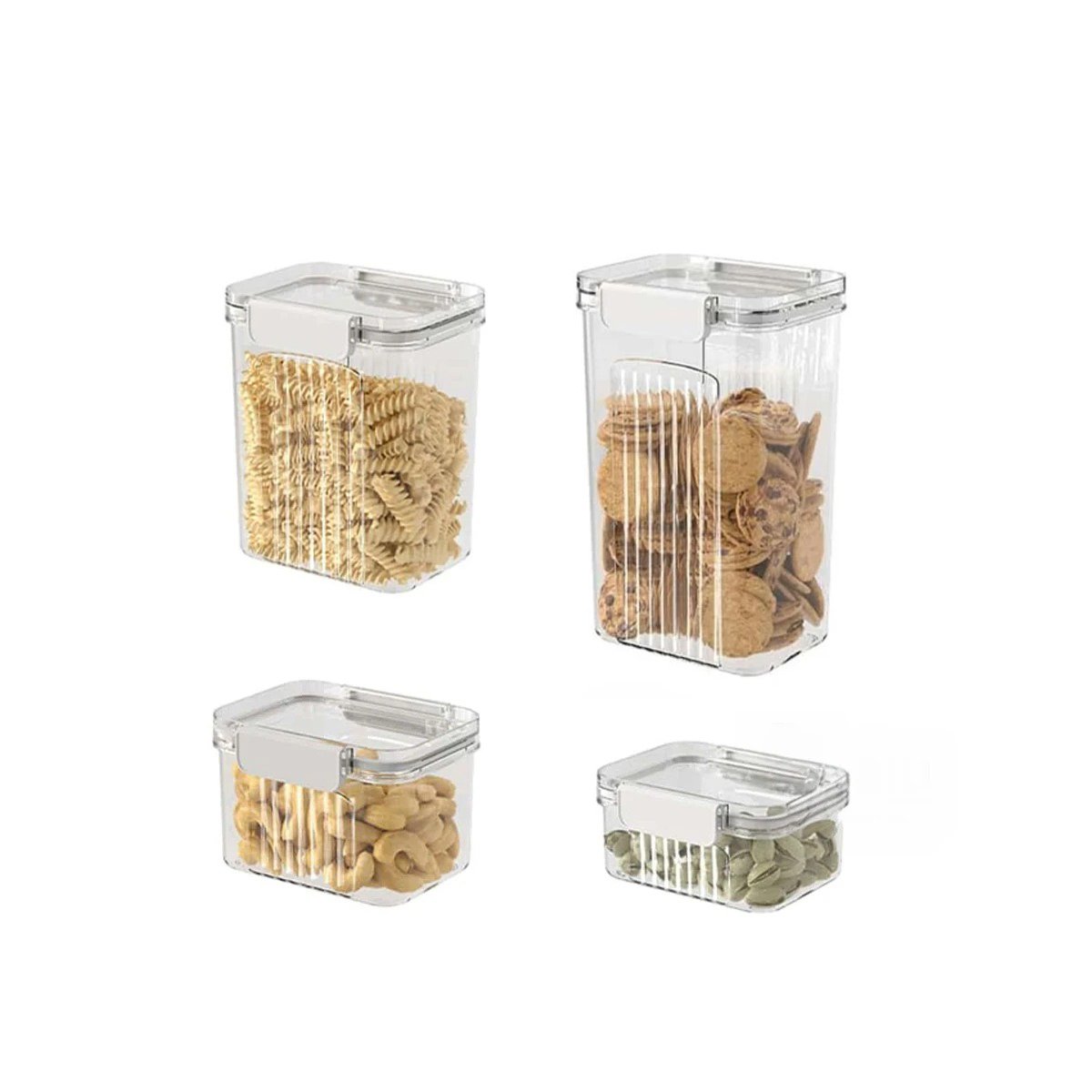 PACK6 KIT ALIMENTOS ACRILICO SET 5 TRANSPARENTE CON DISENO SEGURO COMPACTO Y+REGALO STICKER - 2
