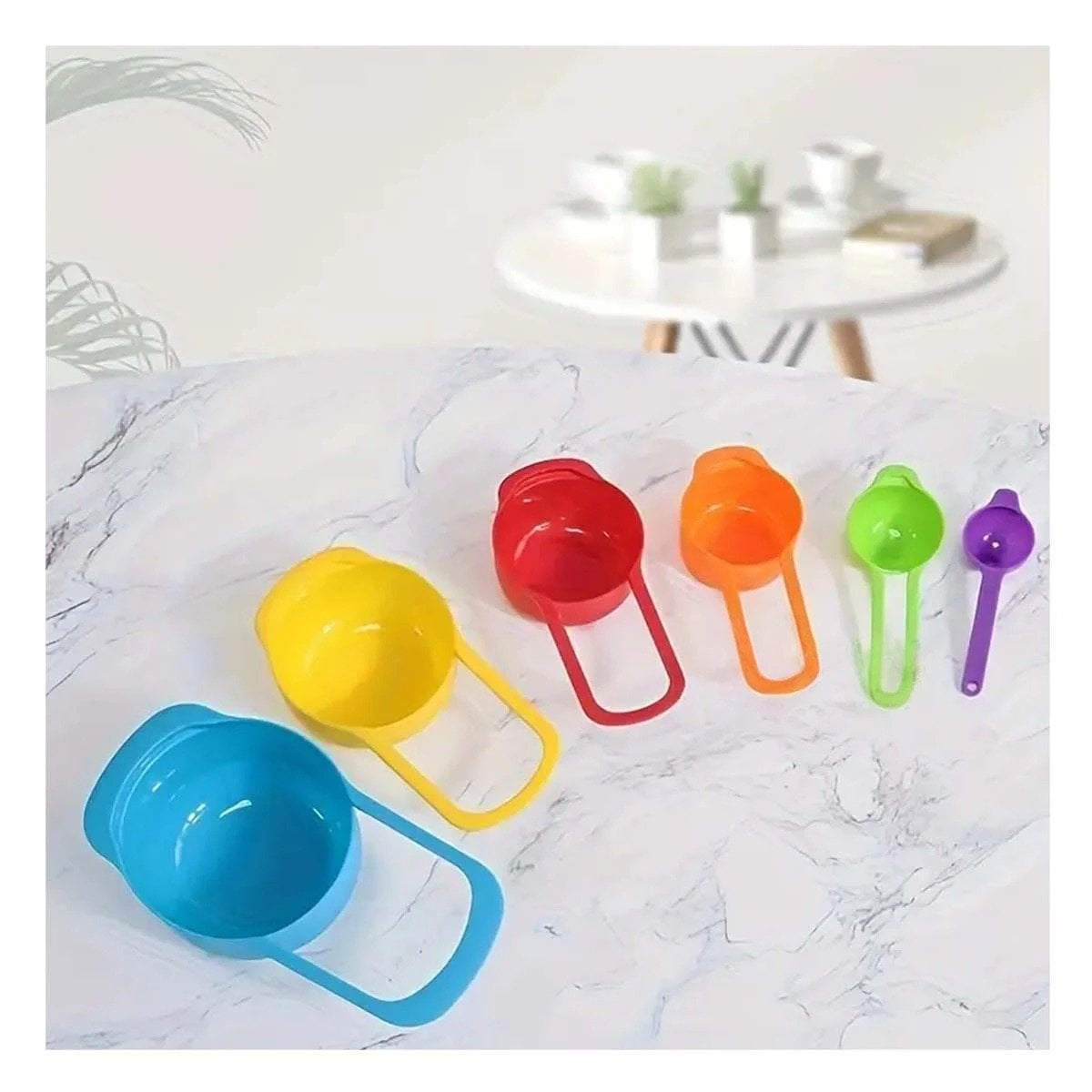 PACK12 UTENSILIO COCINA 6 TAZAS Y CUCHARAS MEDIDORAS MULTICOLOR FACIL USO Y+REGALO STICKER - 3
