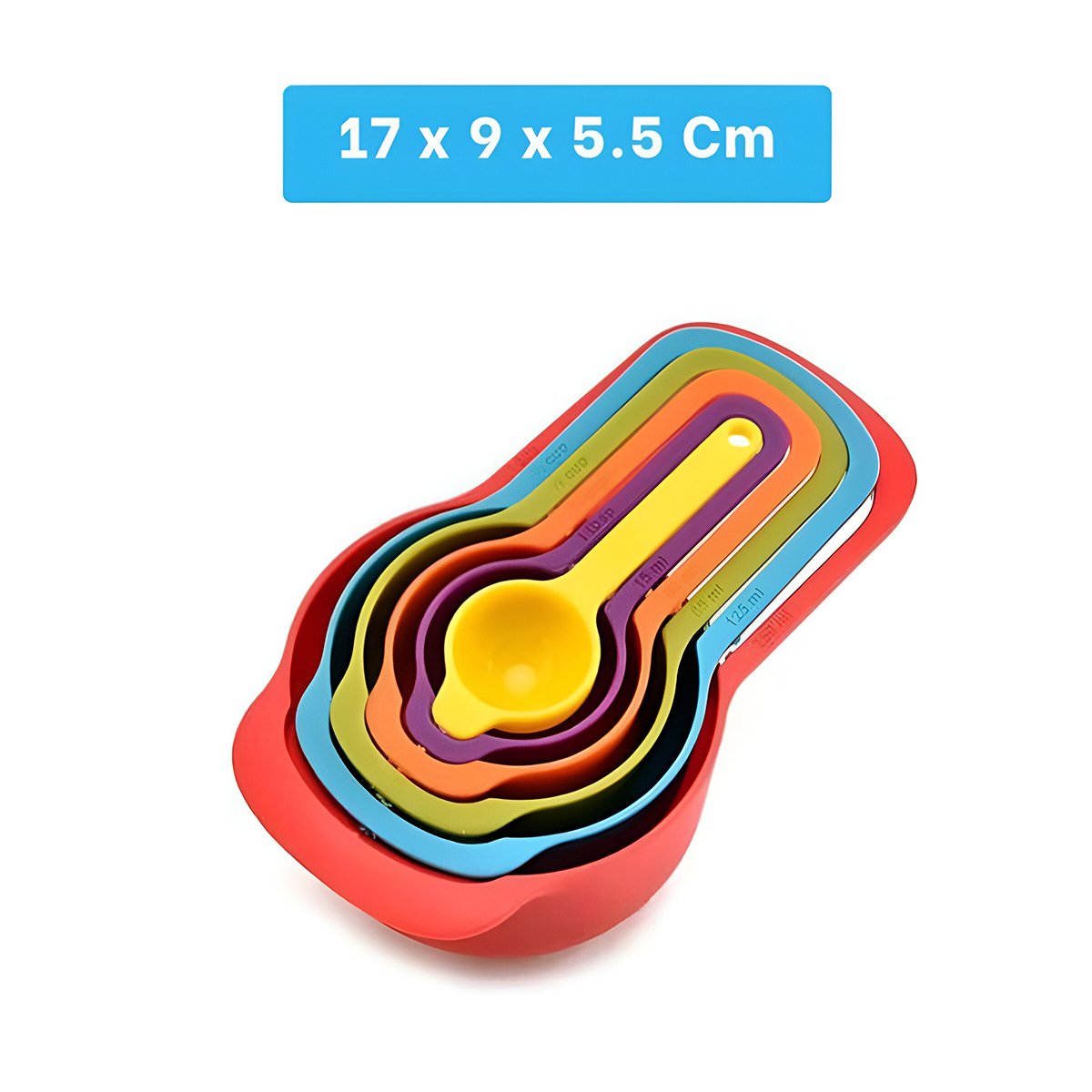 PACK2 RECIPIENTE DE 6 TAZAS Y CUCHARAS MEDIDORAS MULTICOLOR FACIL USO Y LIMPIEZA - 4