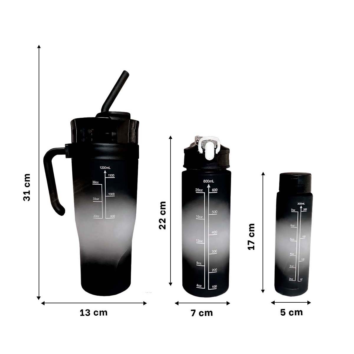 PACK6 BOTELLA TRIO TRICOLOR NEGRO BLANCO PRACTICA Y SEGURA FACIL LIMPIAR - 4