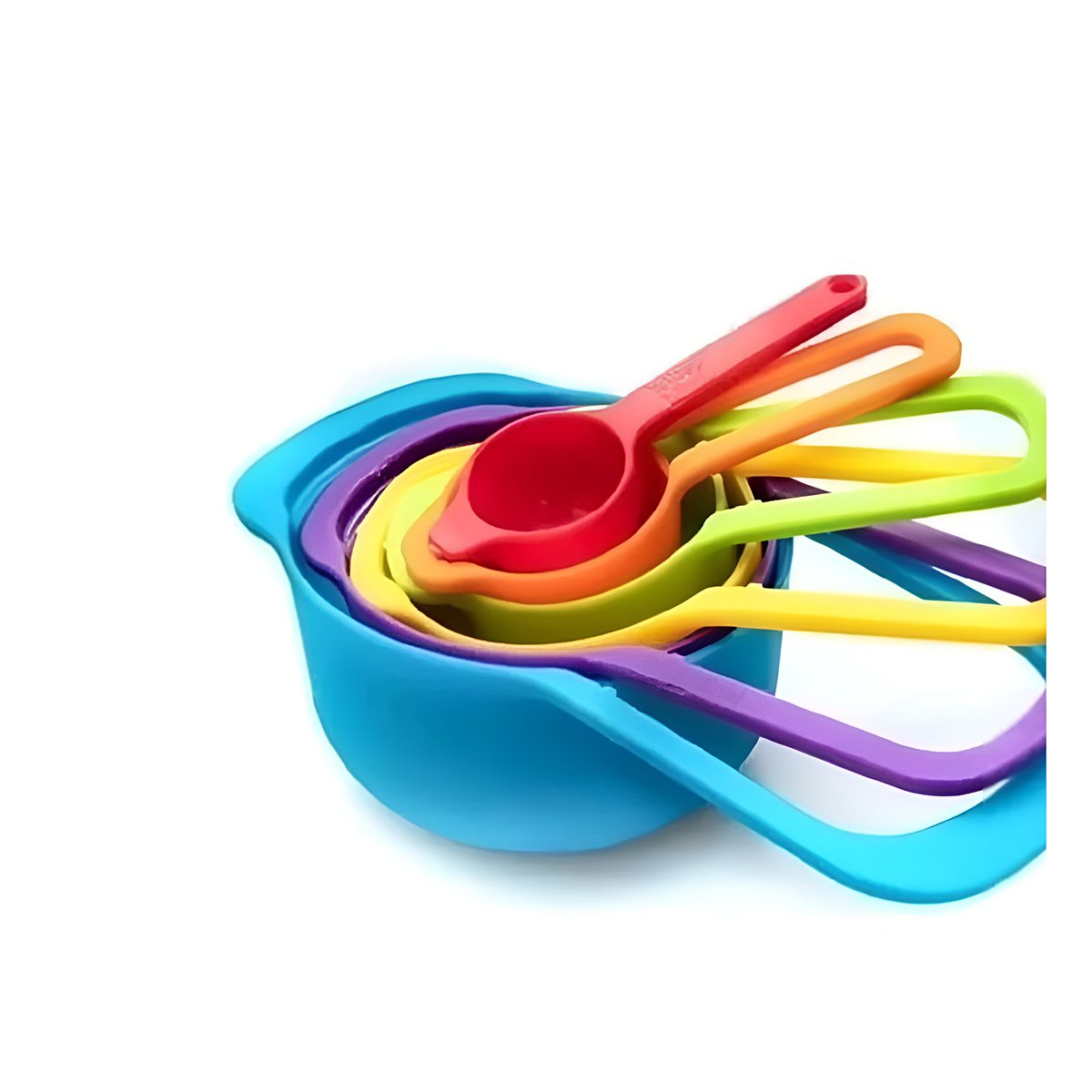 SET DE 6 TAZAS Y CUCHARAS MEDIDORAS MULTICOLOR CON DISENO SEGURO PRACTICO Y+LIGAS REGALO - 5
