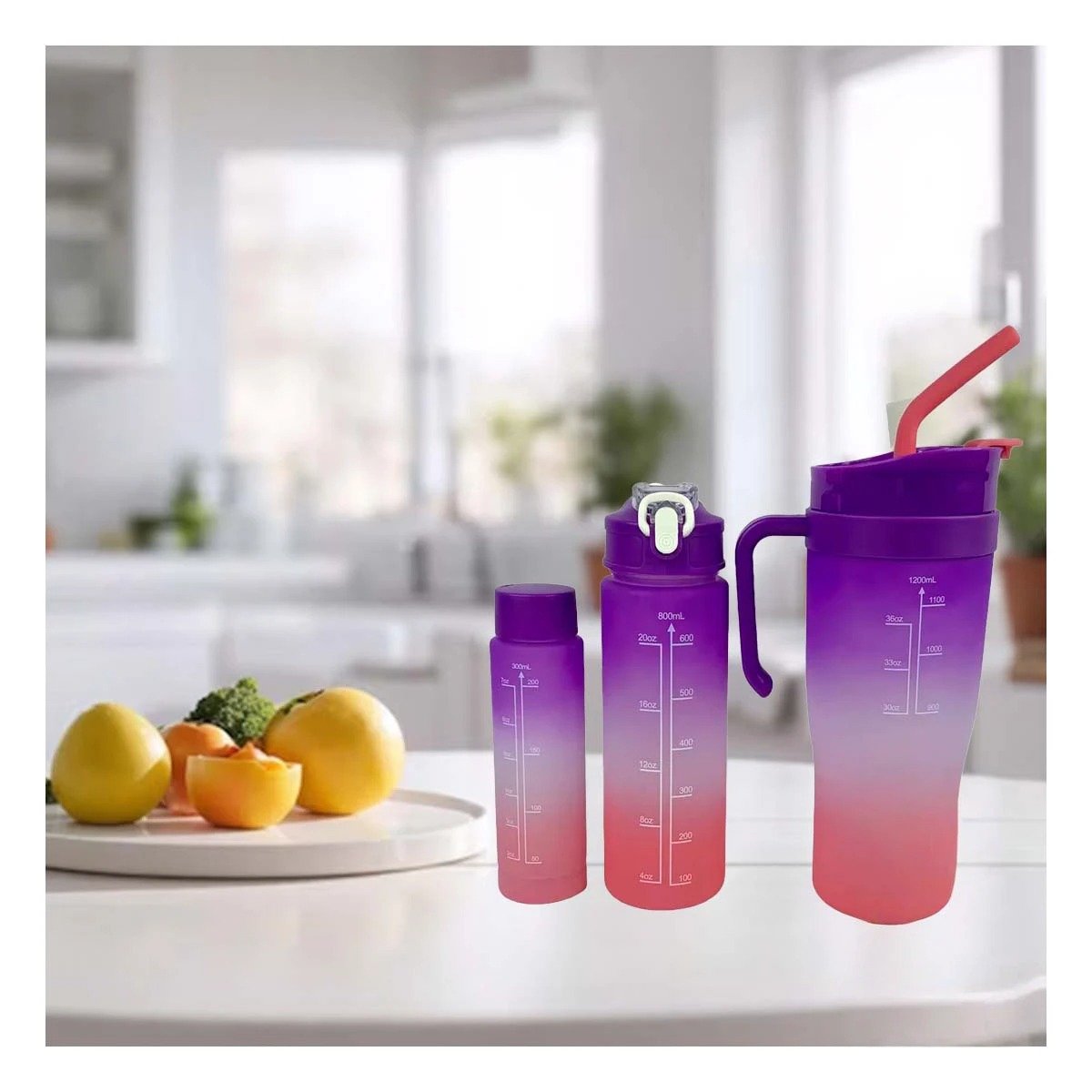 PACK2 SET TRIO TRICOLOR MORADO BLANCO ROSADO FACIL LIMPIAR Y RAPIDO COCINA Y+REGALO STICKER - 3