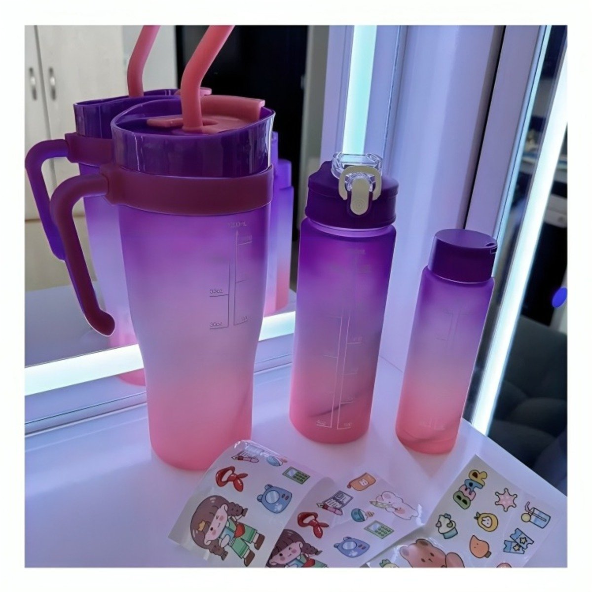 PACK2 SET TRIO TRICOLOR MORADO BLANCO ROSADO FACIL LIMPIAR Y RAPIDO COCINA Y+REGALO STICKER - 5