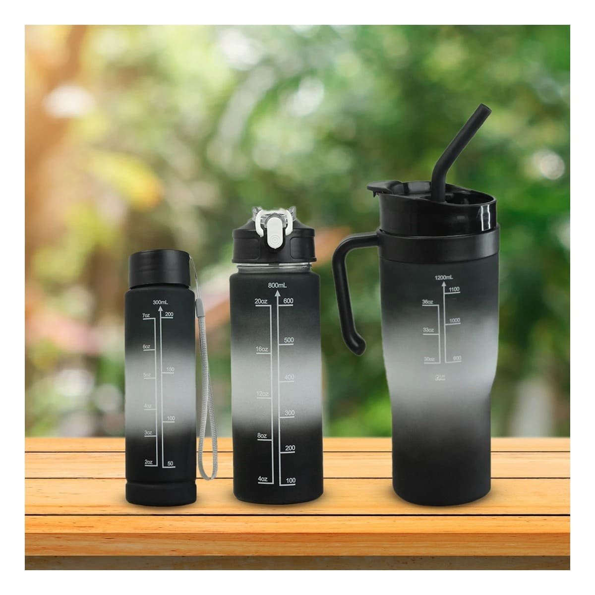 PACK2 TOMATODO TRIO TRICOLOR NEGRO BLANCO 1200ML 800ML 300ML FACIL USO - 2
