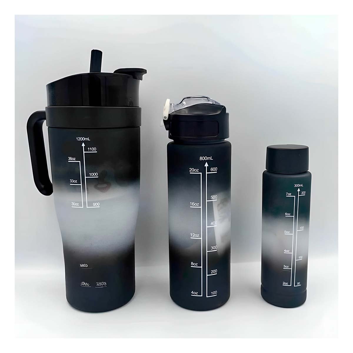 PACK2 TOMATODO TRIO TRICOLOR NEGRO BLANCO 1200ML 800ML 300ML FACIL USO - 3