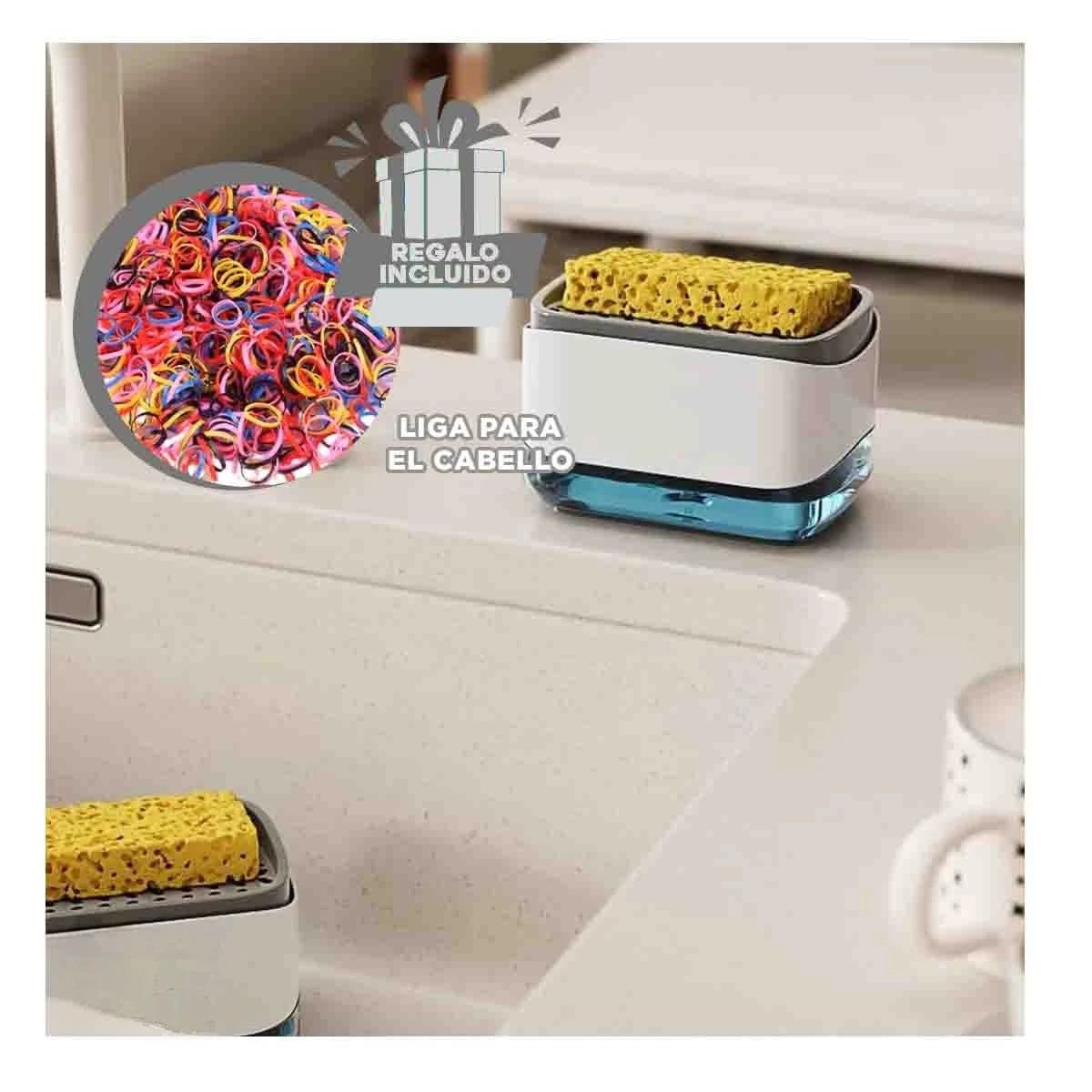 DISPENSADOR JABÓN LIQUIDO LAVAVAJILLA BLANCO FACIL LIMPIAR RAPIDO Y+LIGAS REGALO - 2