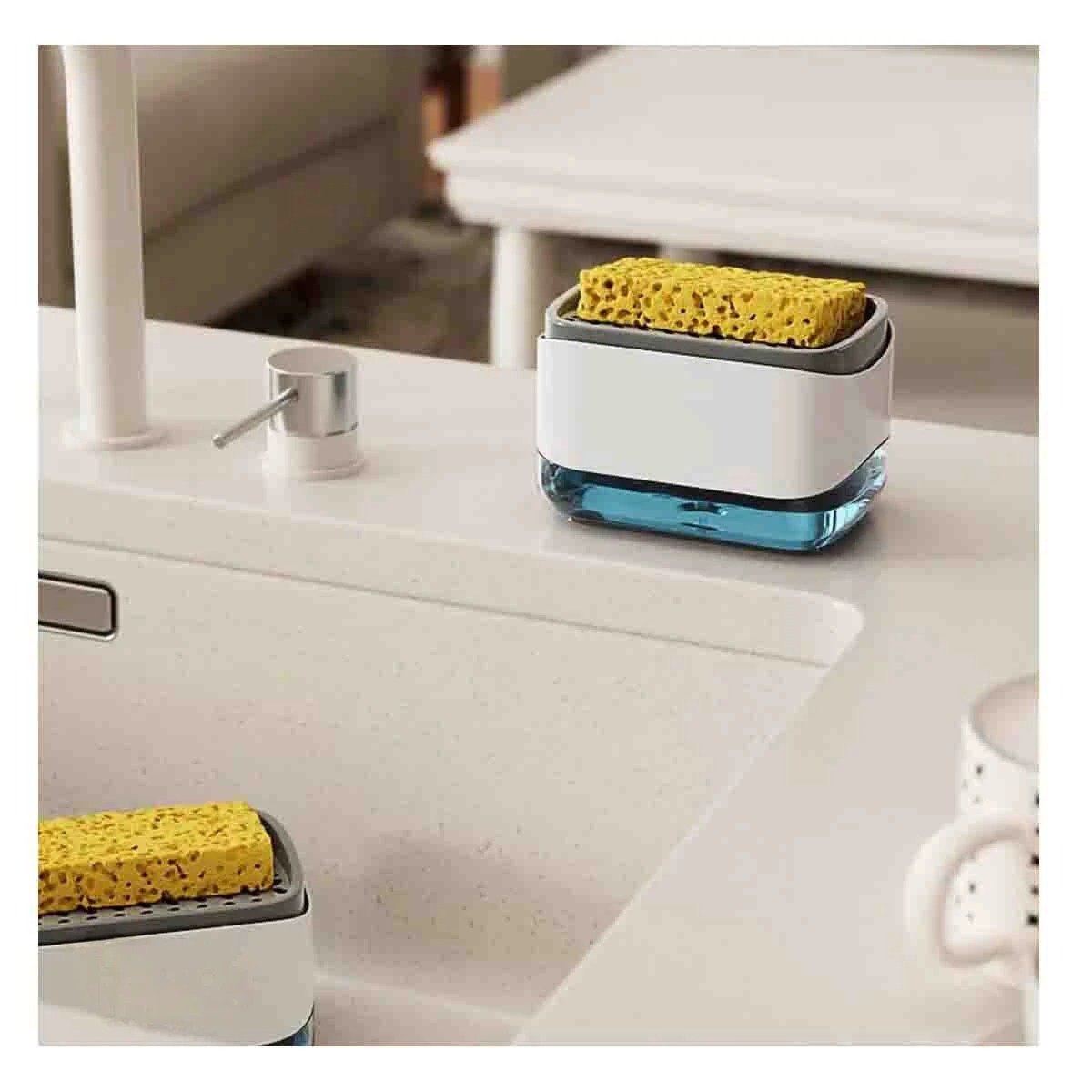 DISPENSADOR JABÓN LIQUIDO LAVAVAJILLA BLANCO FACIL LIMPIAR RAPIDO Y+LIGAS REGALO - 3
