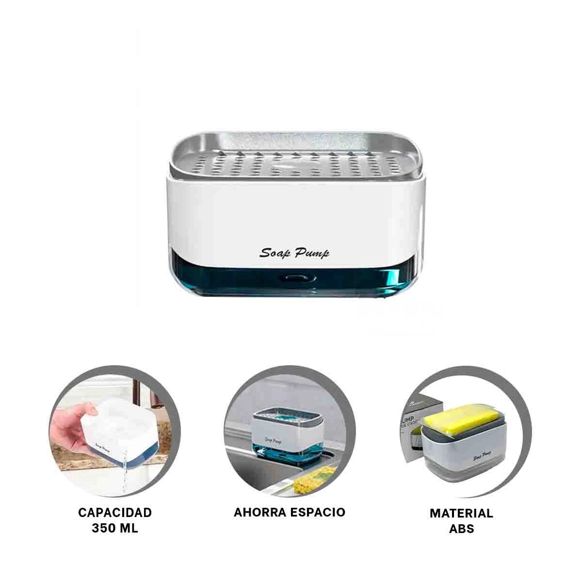 DISPENSADOR JABÓN LIQUIDO LAVAVAJILLA BLANCO FACIL LIMPIAR RAPIDO Y+LIGAS REGALO - 5