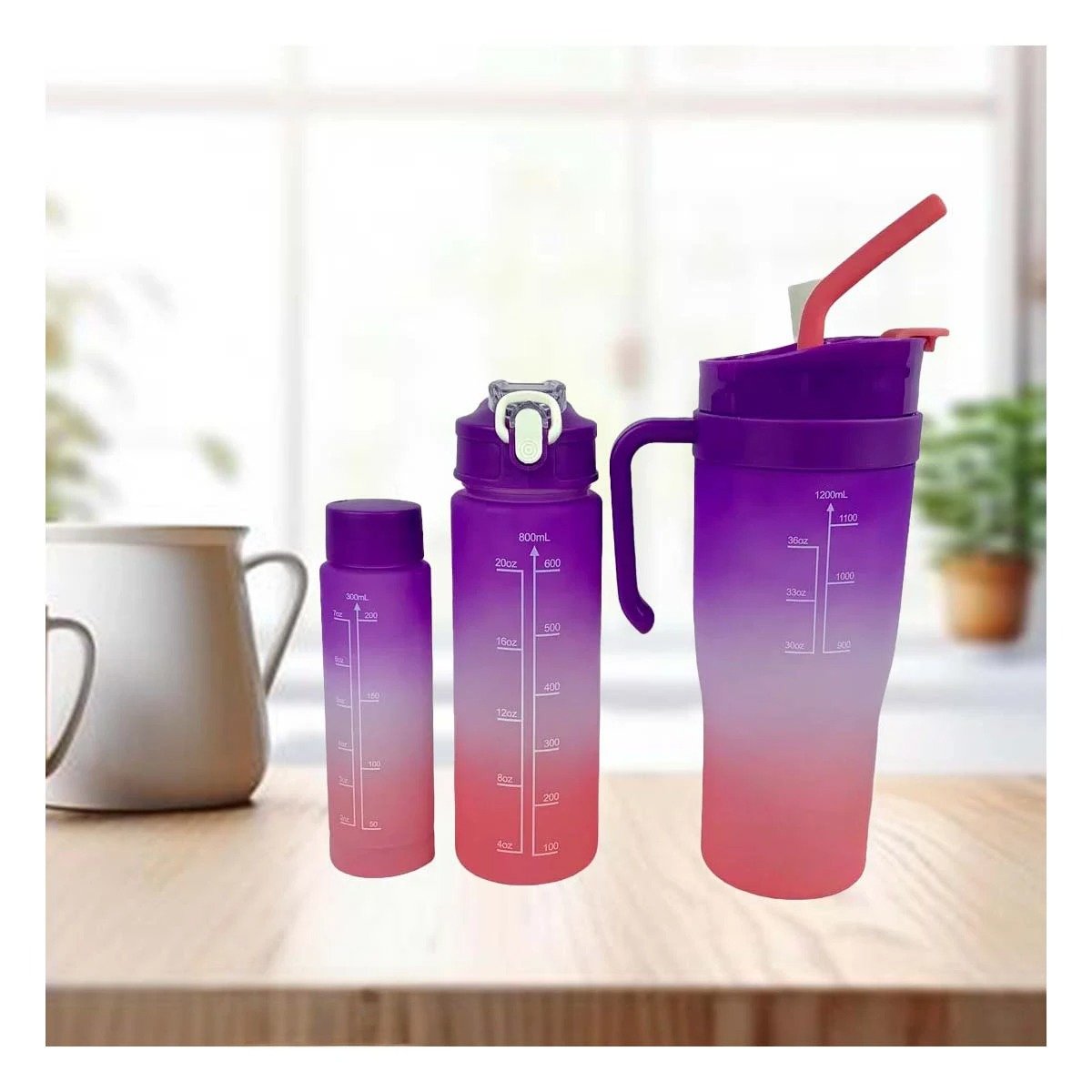 PACK2 SET TRIO TRICOLOR MORADO BLANCO ROSADO FACIL DE USAR Y PRACTICO HOGAR - 2