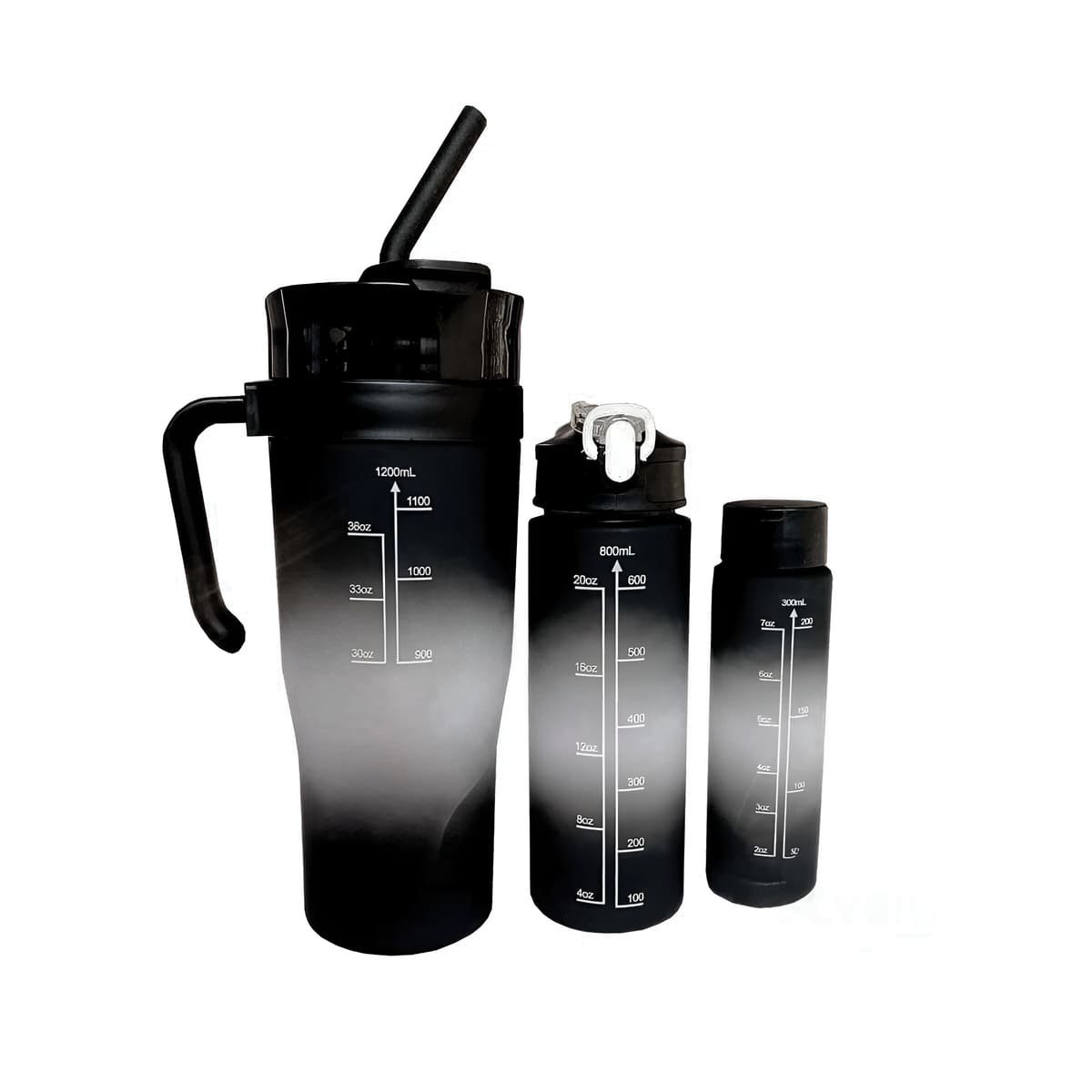 PACK12 CONTENEDOR TRIO TRICOLOR NEGRO BLANCO CAPACIDAD TRIO PRACTICO COMPACTO Y+REGALO STICKER - 2