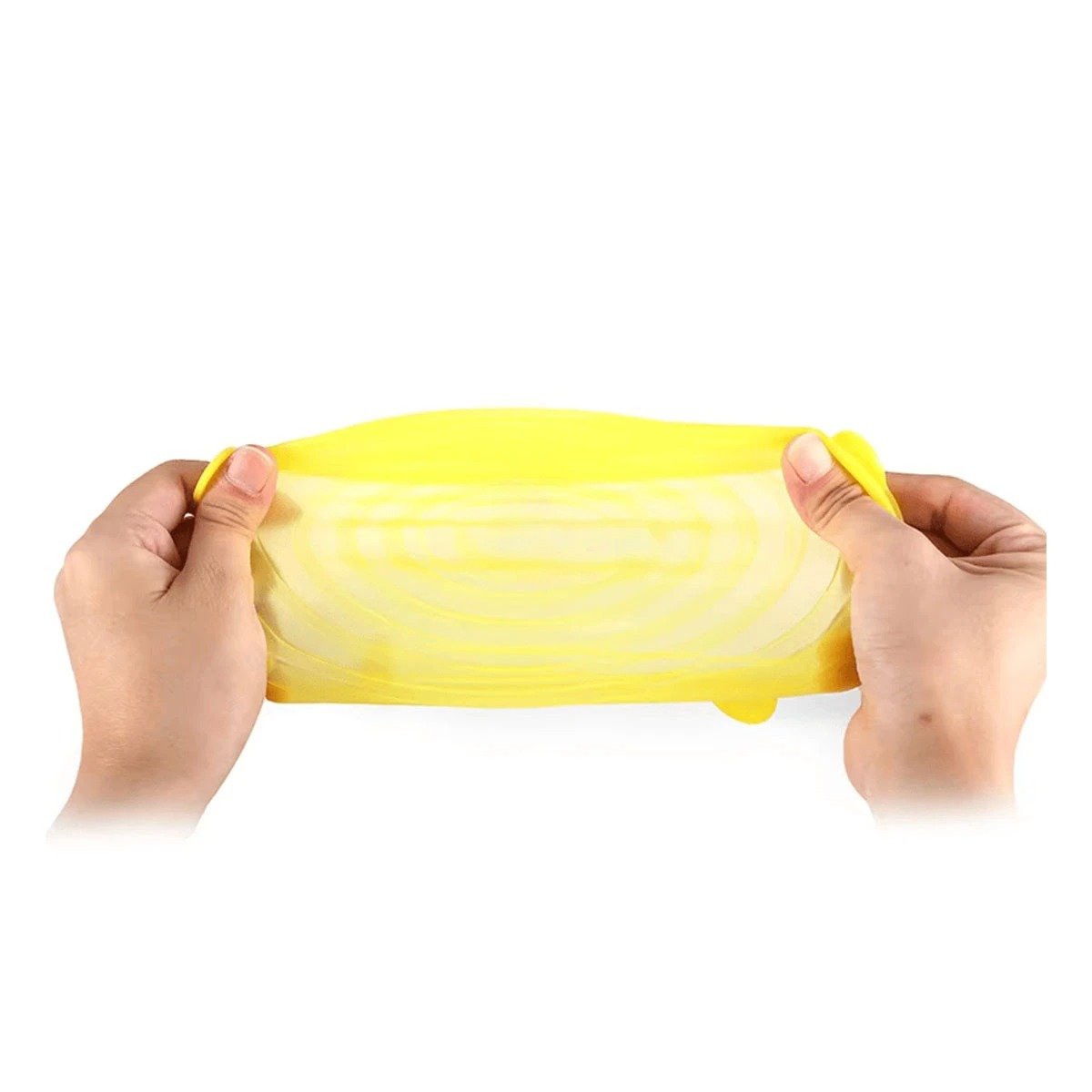 HERRAMIENTA 6 TAPAS SILICONA EXTENSIBLES AMARILLO FACIL USO DIARIO Y+PAPEL REGALO - 5
