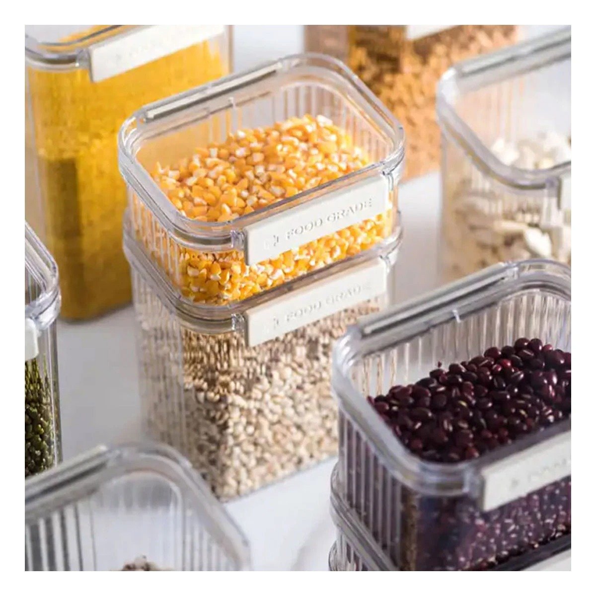 PACK4 UTENSILIO ALIMENTOS ACRILICO SET 5 TRANSPARENTE FACIL LIMPIAR DIARIO - 2