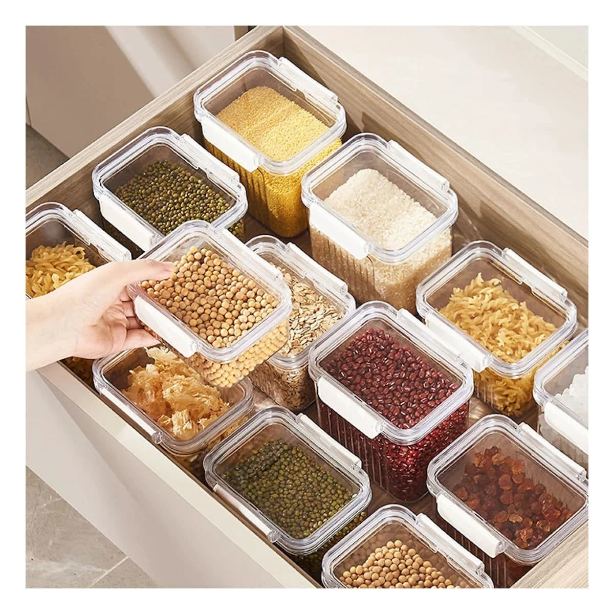 PACK4 UTENSILIO ALIMENTOS ACRILICO SET 5 TRANSPARENTE FACIL LIMPIAR DIARIO - 5