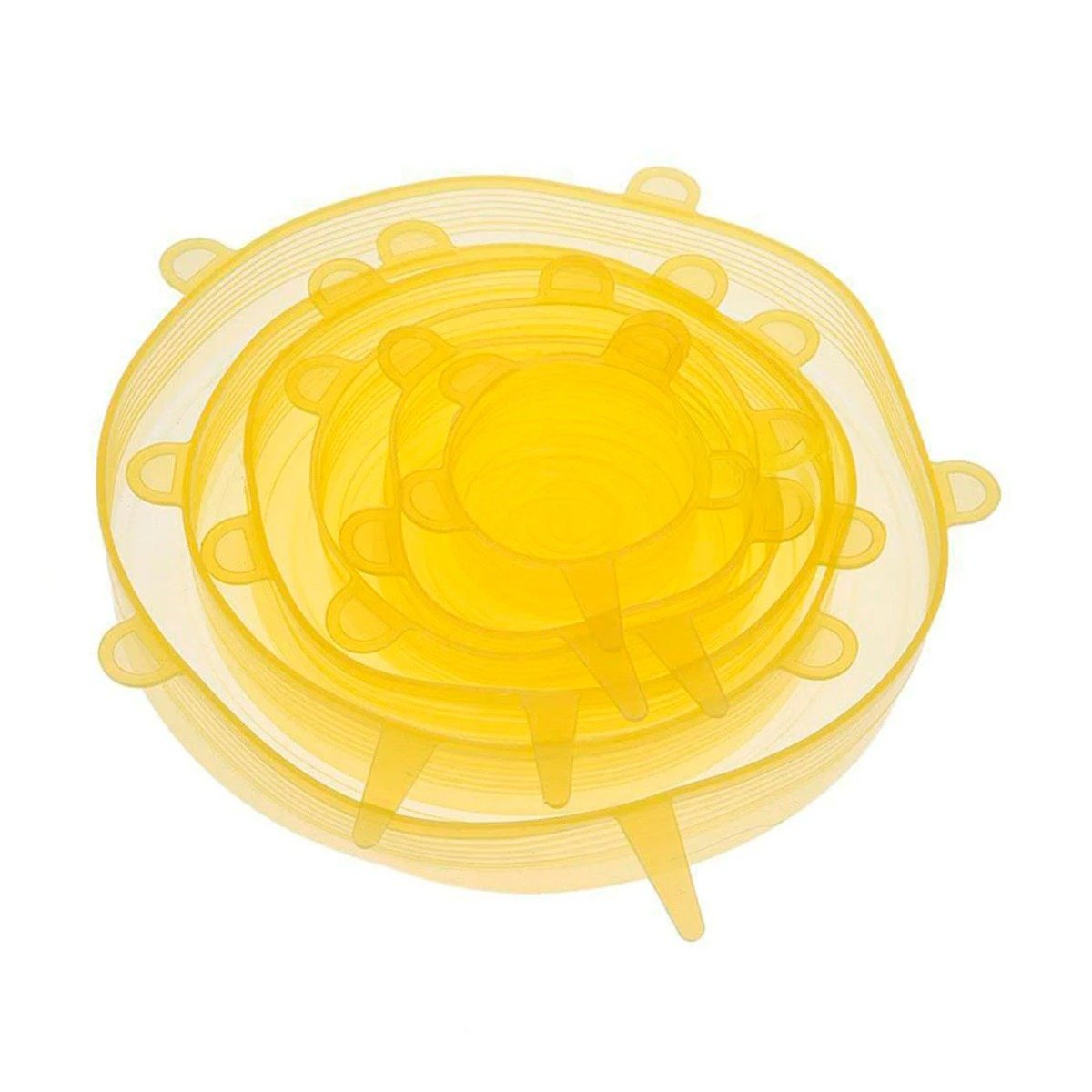 HERRAMIENTA 6 TAPAS SILICONA EXTENSIBLES AMARILLO CON DISENO FACIL Y+LIGAS REGALO - 5