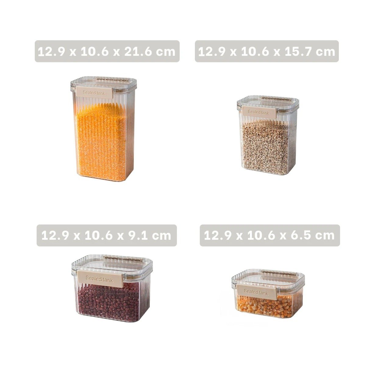 CONTENEDORES ALIMENTOS ACRILICO SET 5 TRANSPARENTE CON DISENO PRACTICO DIARIO Y+POST IT - 4