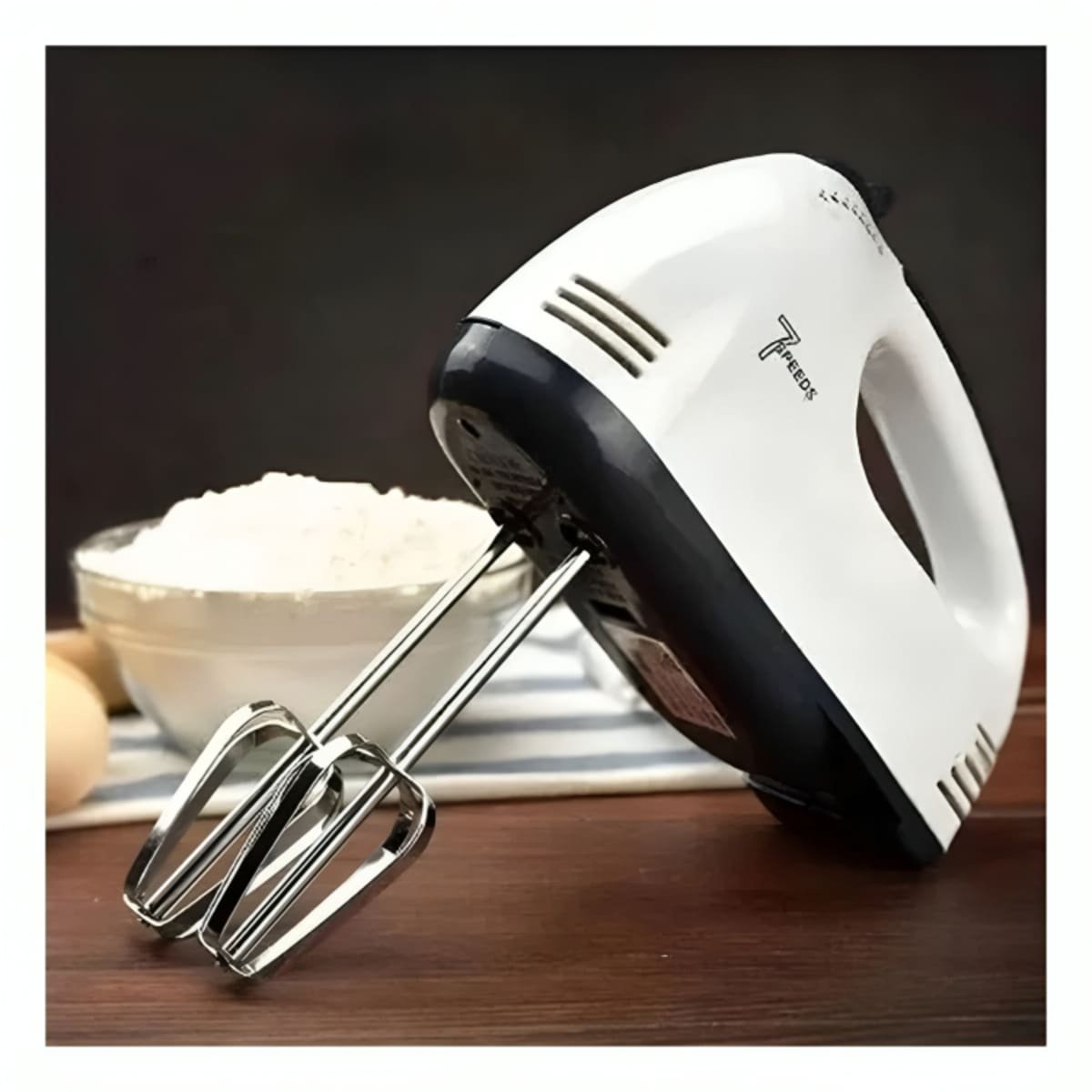 PACK6 UTENSILIO MANO ELECTRICA 7 VELOCIDADES BLANCO CON DISENO FACIL USO Y+PAPEL REGALO - 5