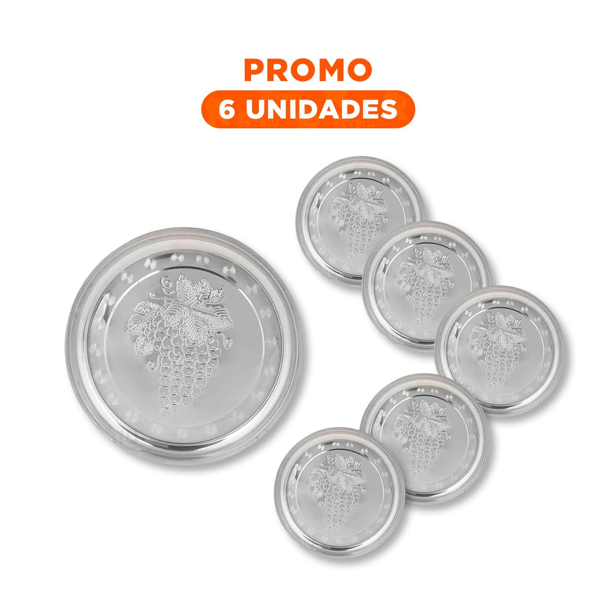 PACK6 PLACA DE ACERO 40 CM X 40 CM EFICIENTE Y POTENTE PARA SERVIR COMIDA Y+REGALO STICKER - 1